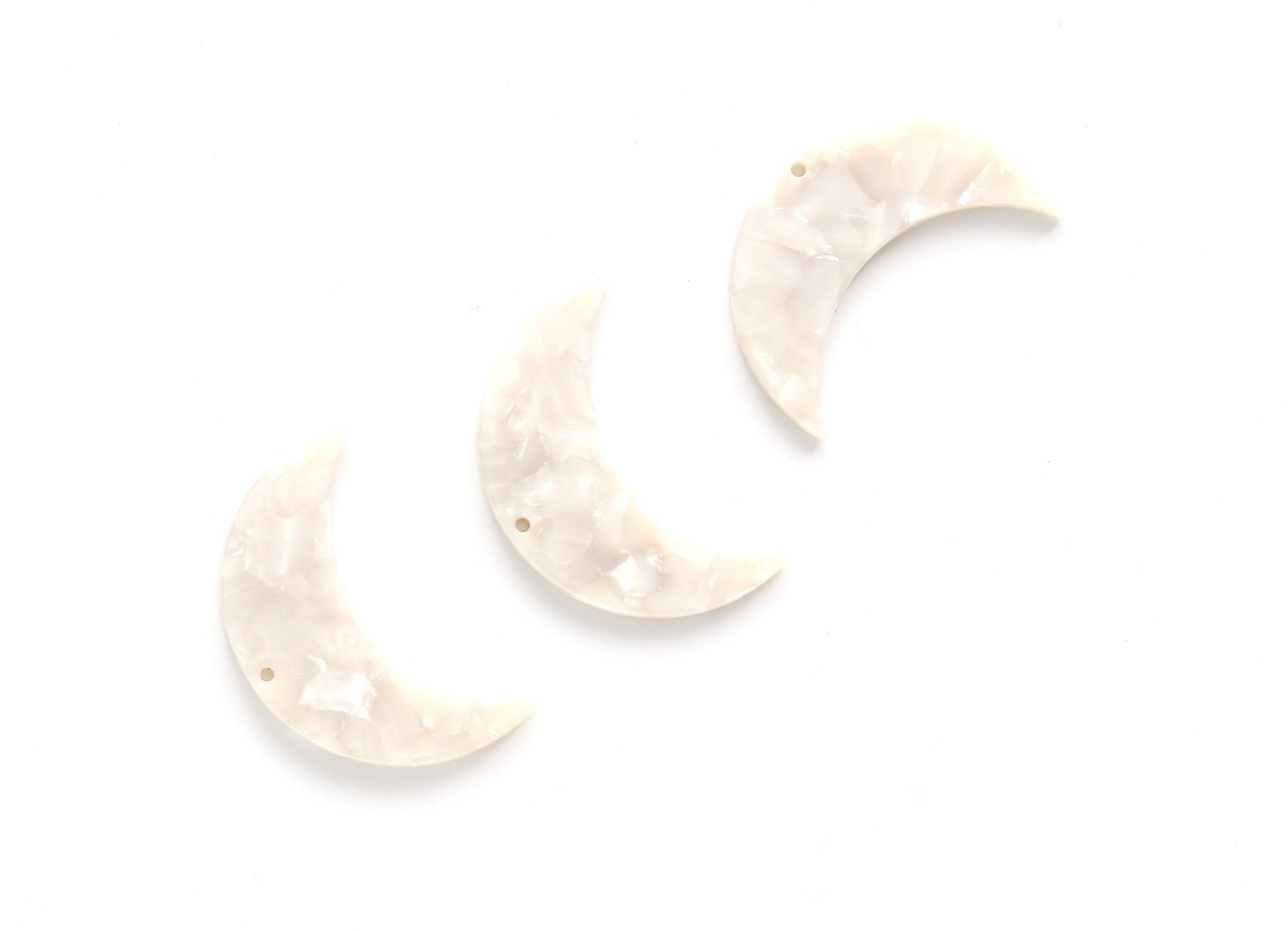 Acetate Moon Charms - 1 Holes - Moon Earring and Pendant - Earring Findings - Jewelry Supplies - Color Code: A12 - 38x25.5x2.6mm - AC1111D - DOMEDBAZAAR