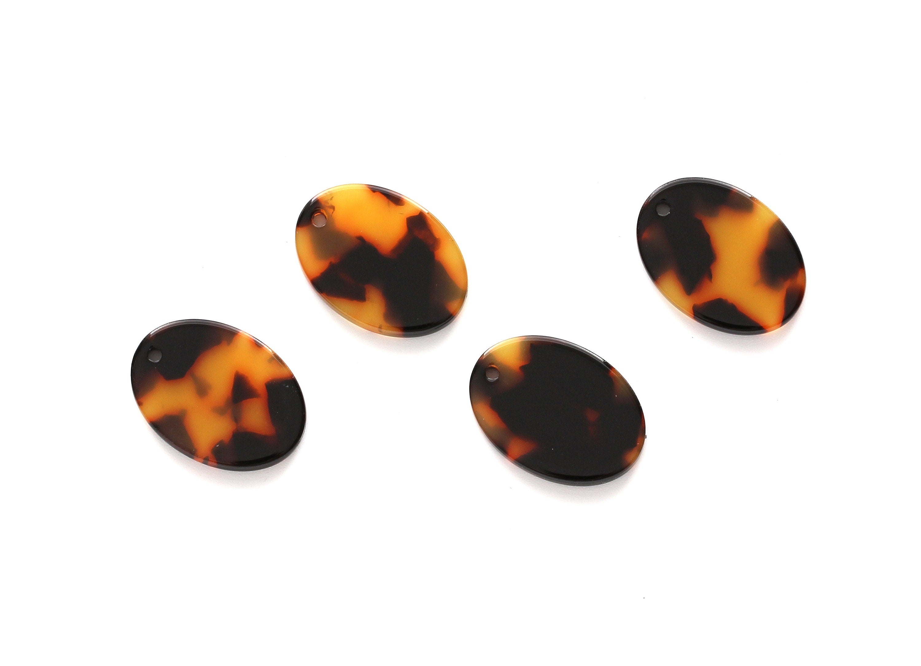 Acetate Oval Charms - Tortoise Shell Earrings - Oval Pendant - Jewelry Making Supplys - Color Code: A01 - 22x16x2.6mm - AC1113 - DOMEDBAZAAR