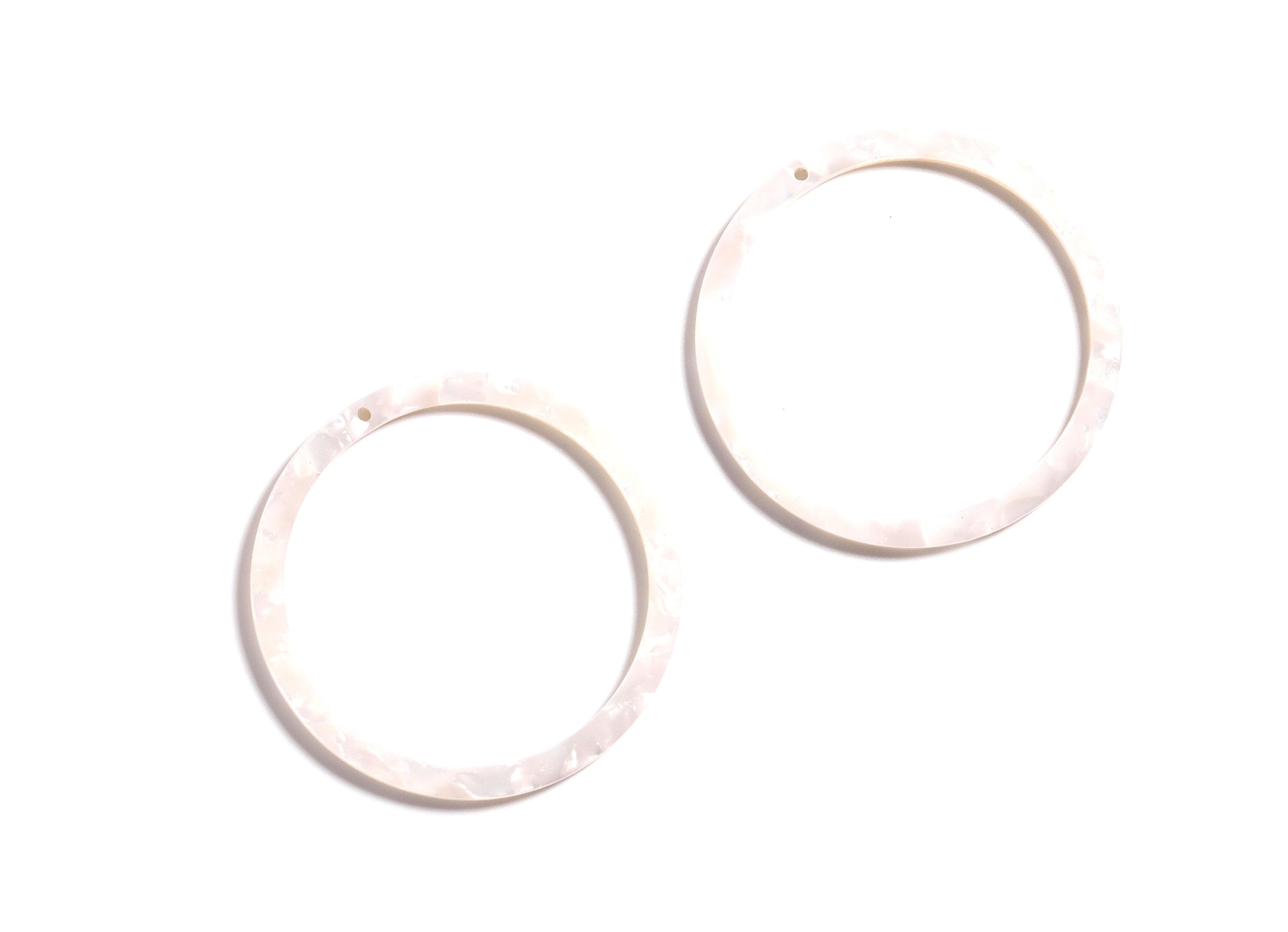 Acetate Circle Charms - Circle Earrings and Pendant - Earring Findings - Jewelry Supplies - 44.3x44.3x2.7mm - AC1126D - DOMEDBAZAAR