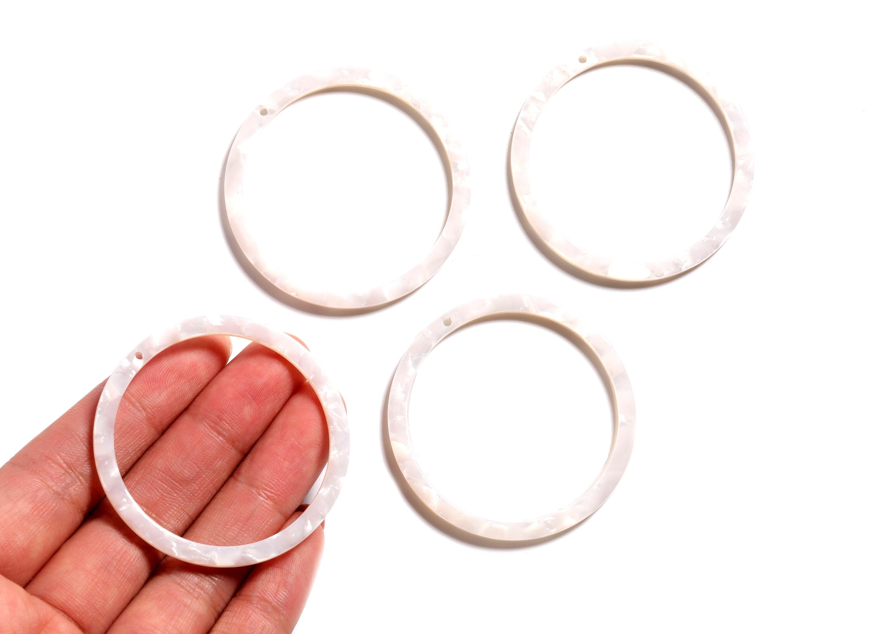 Acetate Circle Charms - Circle Earrings and Pendant - Earring Findings - Jewelry Supplies - 44.3x44.3x2.7mm - AC1126D - DOMEDBAZAAR