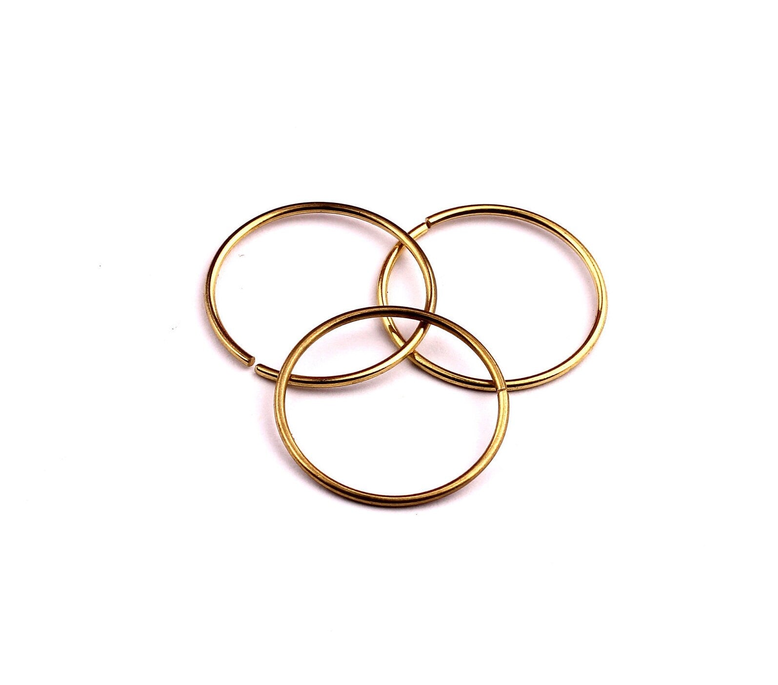 25mm Brass Open Circle Connectors - Raw Brass Open Circle Connectors - Brass Wavy Open Circle Connectors - 25x25x1mm - PP1277 - DOMEDBAZAAR