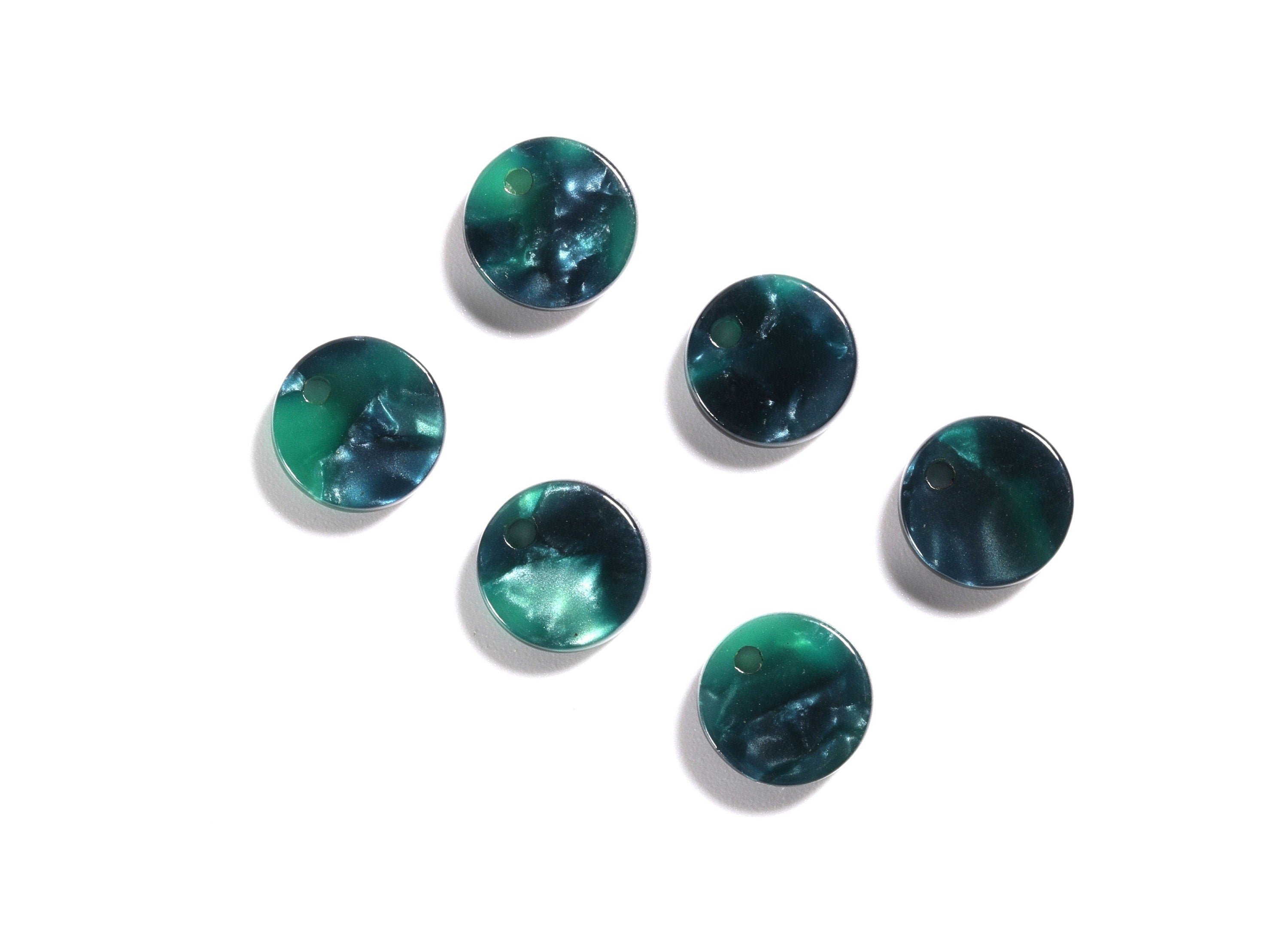 Acrylic Round Earring Charms - Round Circle Pendant - Earring Findings - Jewelry Supplies - Color Code: A13 - 8.82x8.82x2.7mm - AC1116C - DOMEDBAZAAR