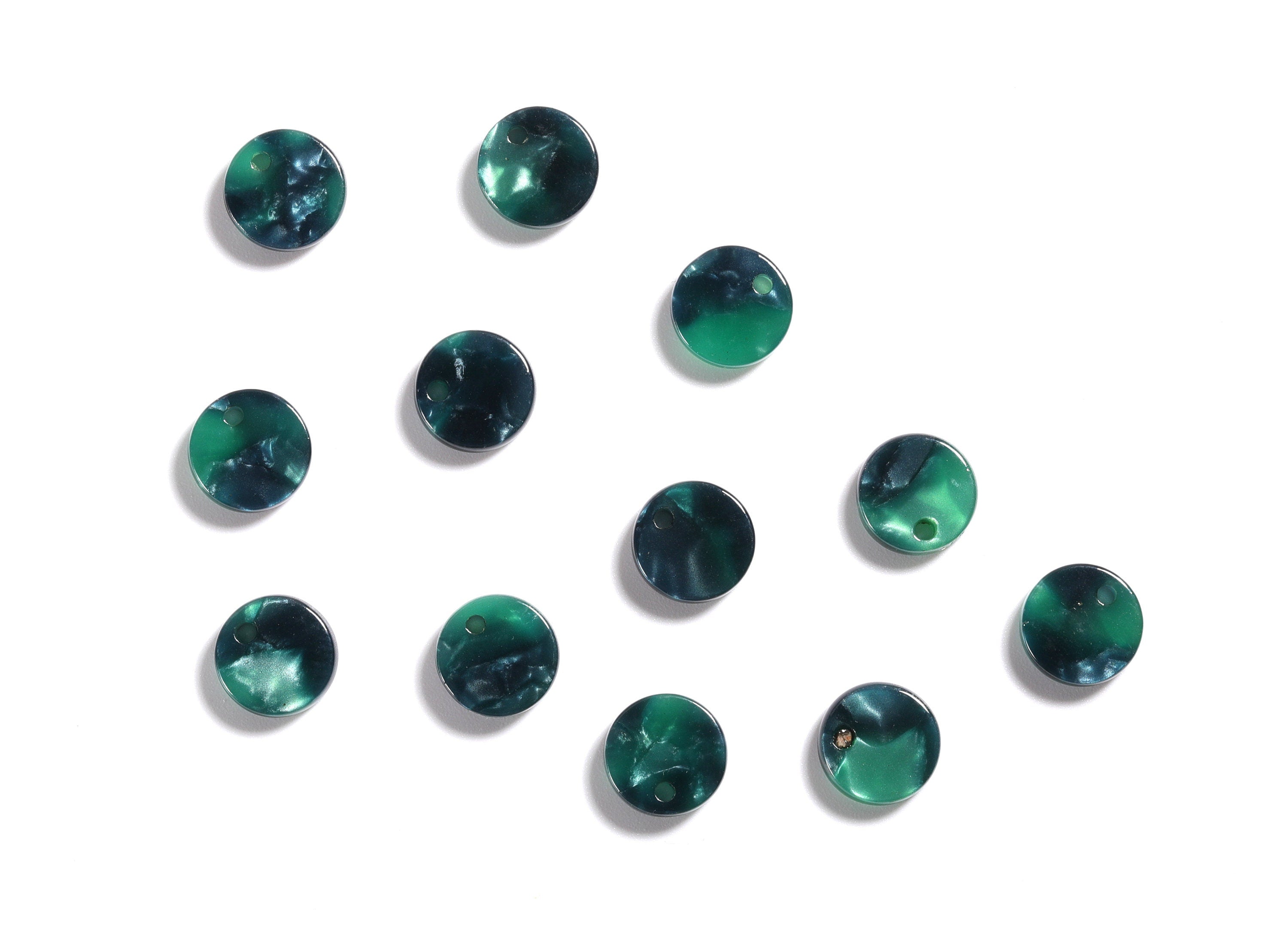 Acrylic Round Earring Charms - Round Circle Pendant - Earring Findings - Jewelry Supplies - Color Code: A13 - 8.82x8.82x2.7mm - AC1116C - DOMEDBAZAAR