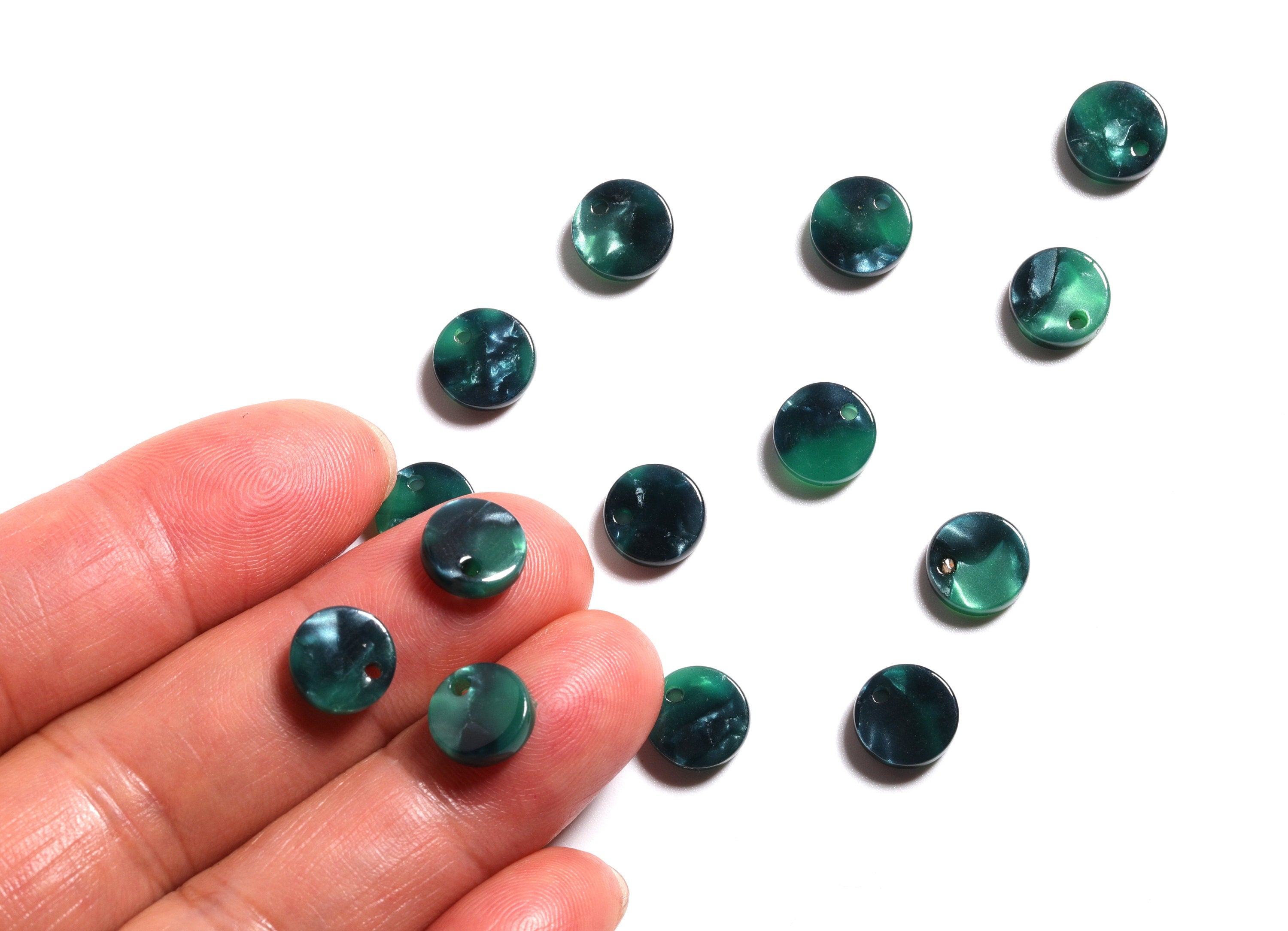 Acrylic Round Earring Charms - Round Circle Pendant - Earring Findings - Jewelry Supplies - Color Code: A13 - 8.82x8.82x2.7mm - AC1116C - DOMEDBAZAAR