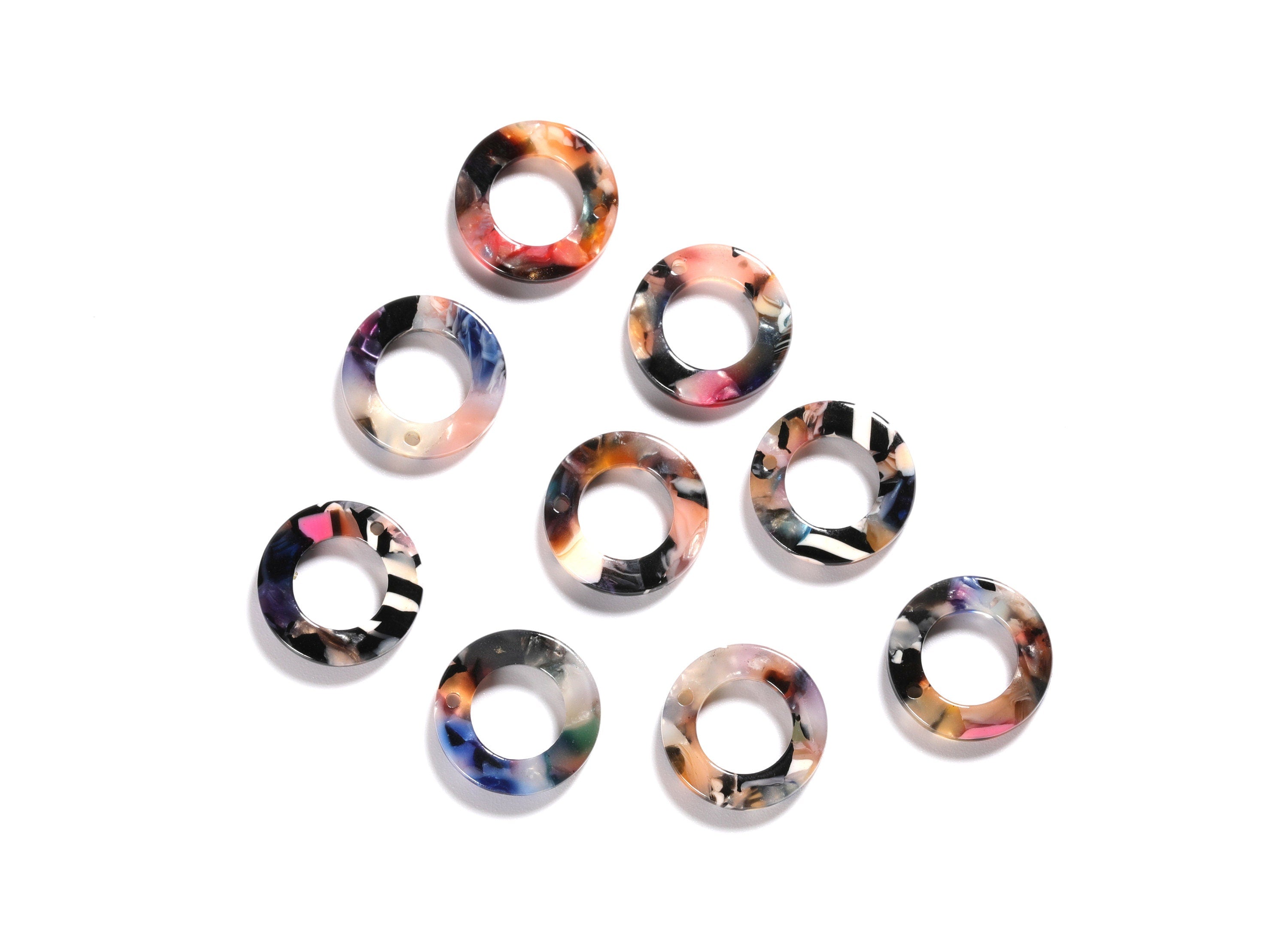 Acrylic Round Earring Charms - Circle Pendant - Earring Findings - Jewelry Supplies - Color Code: A58 - 15.9x15.9x2.66mm - AC1117E - DOMEDBAZAAR