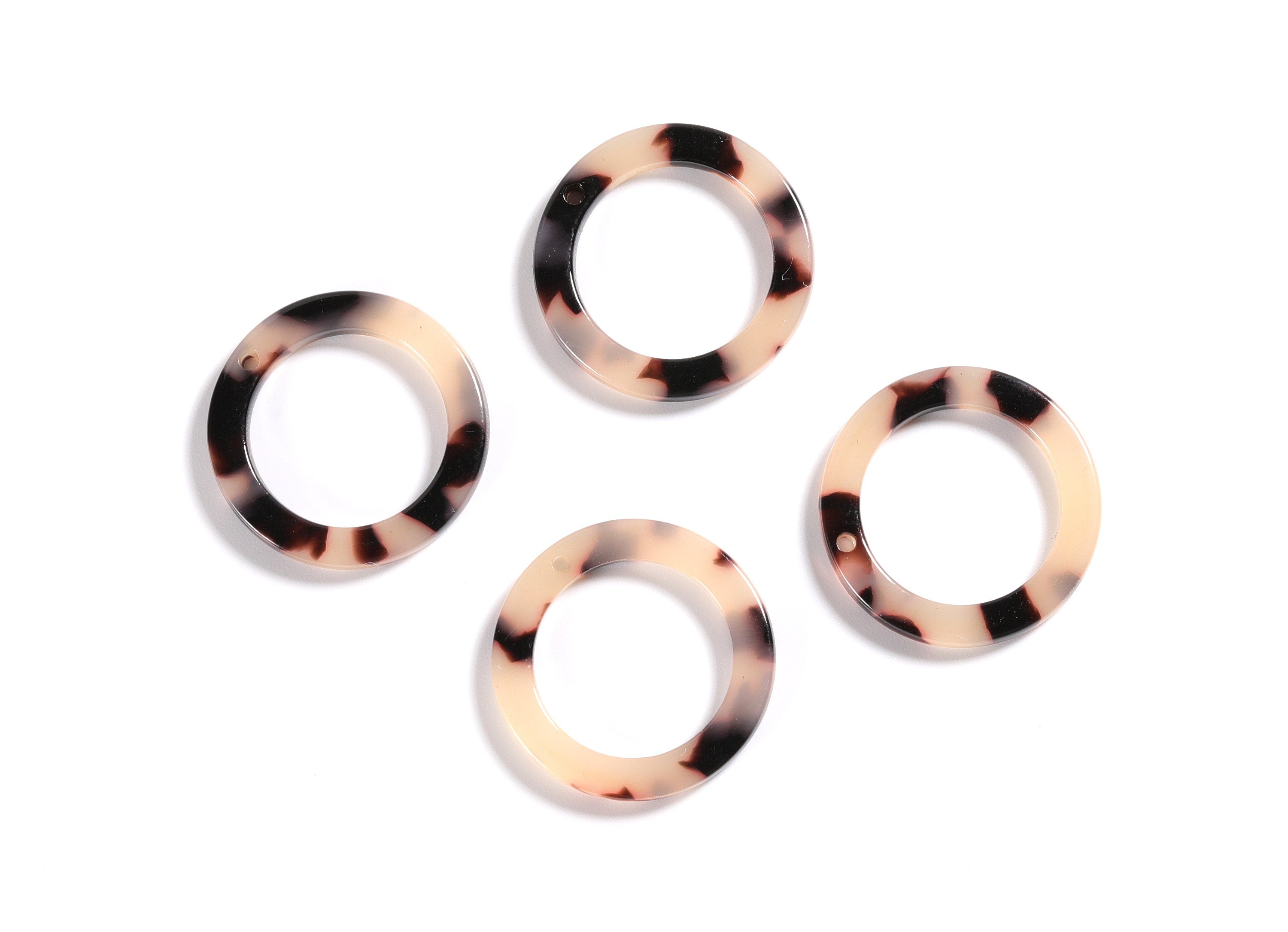 Acetate Hoop Earrings Charms - Blonde Tortoise Hoop Shell Earrings - Round Circle Shaped - Color Code: A06 - 22.8x22.8x2.63mm - AC1118B - DOMEDBAZAAR