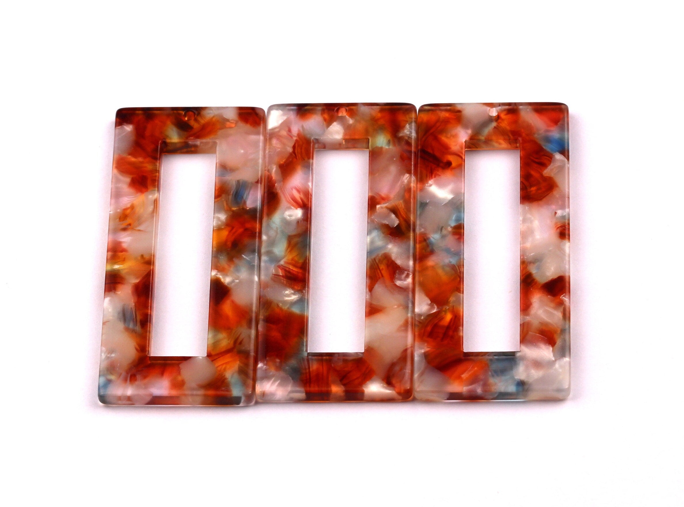 Acetate Rectangle Charms - Rectangle Pendant - Earring Findings - Jewelry Supplies - Color Code: A95 - 48x20x2.5mm - AC1025G - DOMEDBAZAAR