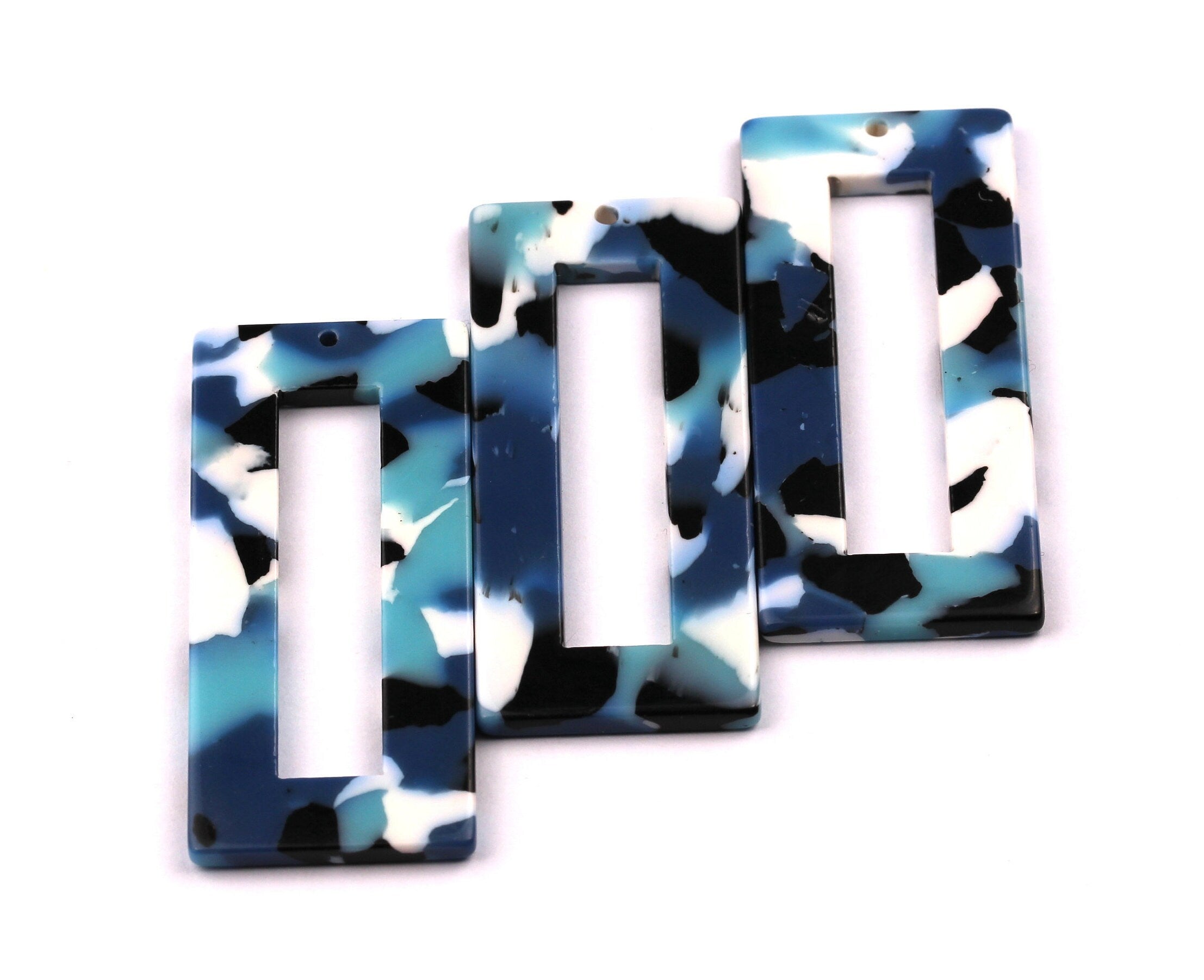 Acetate Rectangle Charms - Rectangle Pendant - Earring Findings - Jewelry Supplies - Color Code: A16 - 48x20x2.5mm - AC1025A - DOMEDBAZAAR