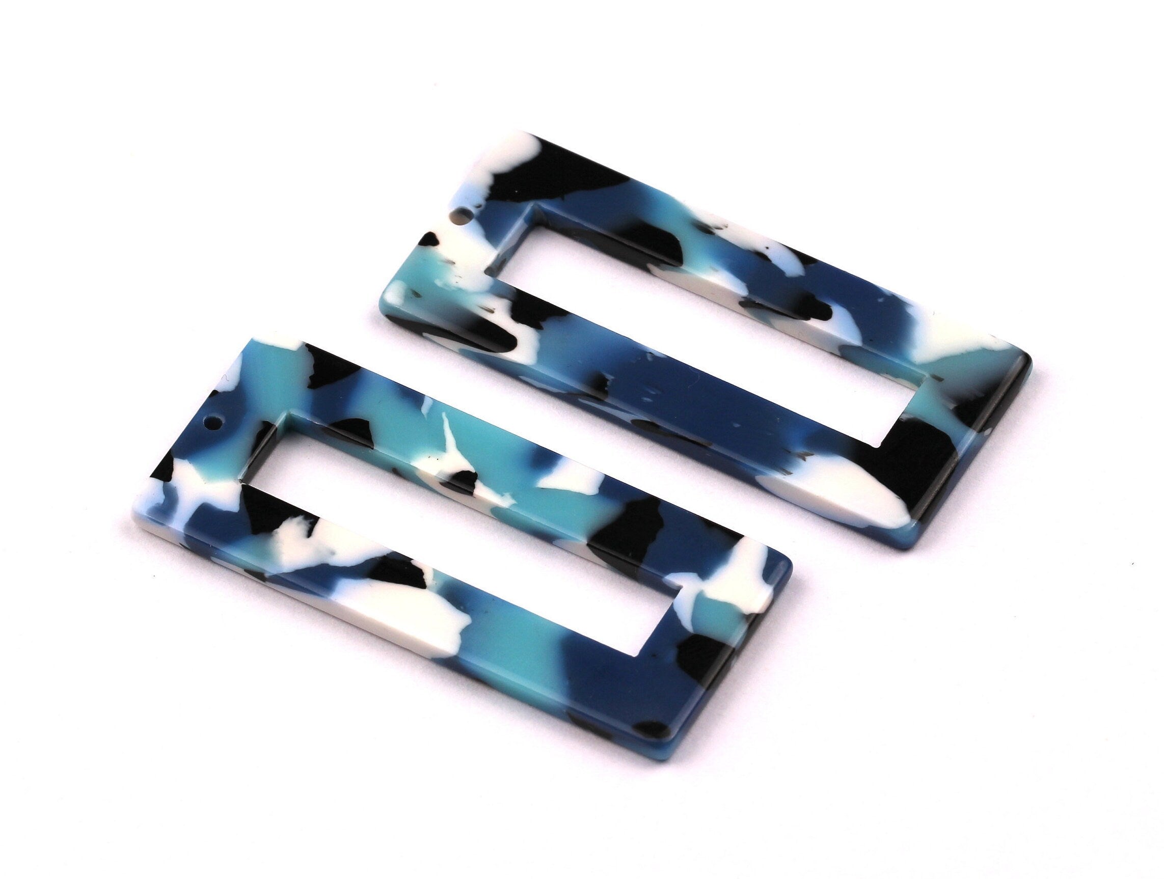 Acetate Rectangle Charms - Rectangle Pendant - Earring Findings - Jewelry Supplies - Color Code: A16 - 48x20x2.5mm - AC1025A - DOMEDBAZAAR