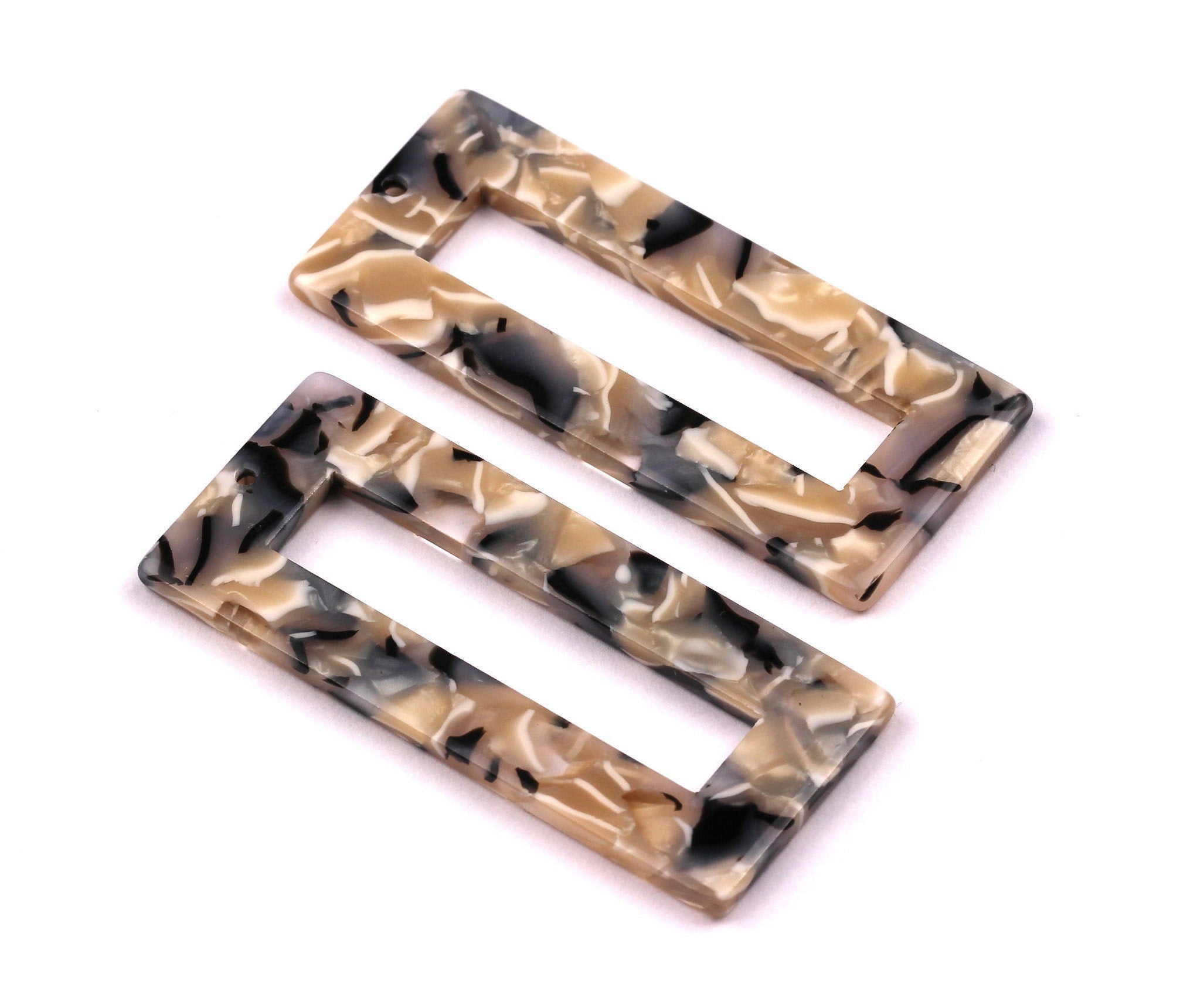 Acetate Rectangle Charms - Rectangle Pendant - Earring Findings - Jewelry Supplies - Color Code: A87 - 48x20x2.5mm - AC1025E - DOMEDBAZAAR