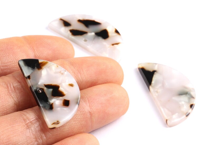 Acetate Semicircle Charms - Semicircle Pendant - Earring Findings - Jewelry Supplies - Color Code: A82 - 33.5x16.5x2.6mm - AC1006K - DOMEDBAZAAR