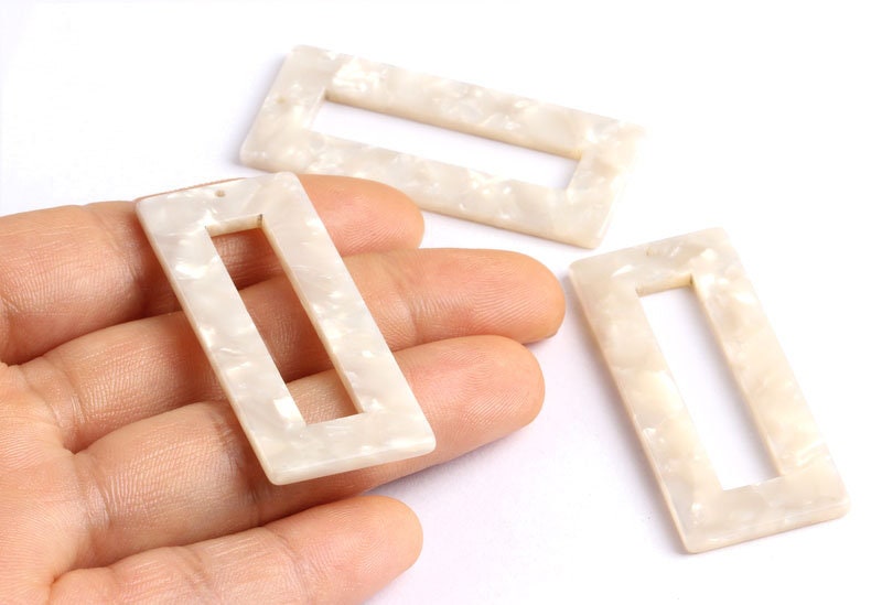 Acetate Rectangle Charms - Rectangle Pendant - Earring Findings - Jewelry Supplies - Color Code: A12 - 48x20mm - AC1025H - DOMEDBAZAAR