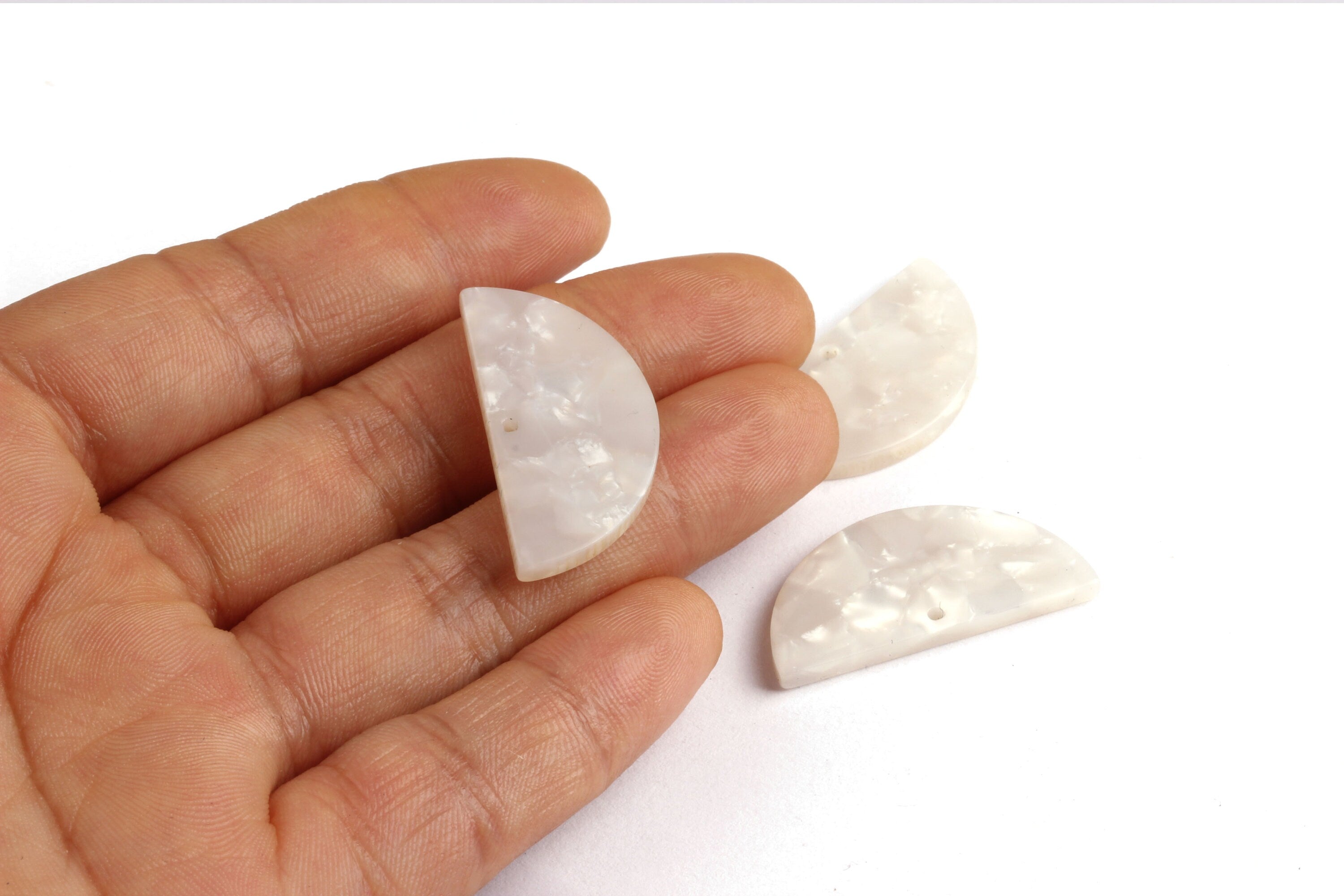 Acetate Semicircle Charms - Semicircle Earrings & Pendant - Earring Findings - Jewelry Supplies - Color Code: A30 - 14x28.5x2.5mm - AC1039E - DOMEDBAZAAR