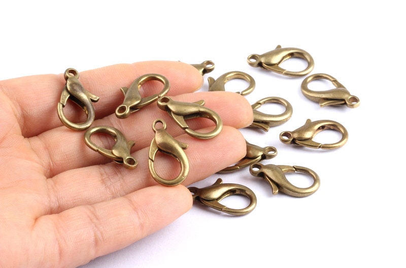 Brass Parrot Claps - Raw Brass Lobster Claw Claps -Making Jewelry - Jewelry Supplies - 21.8x11.5x4.6mm - KS10011 - DOMEDBAZAAR