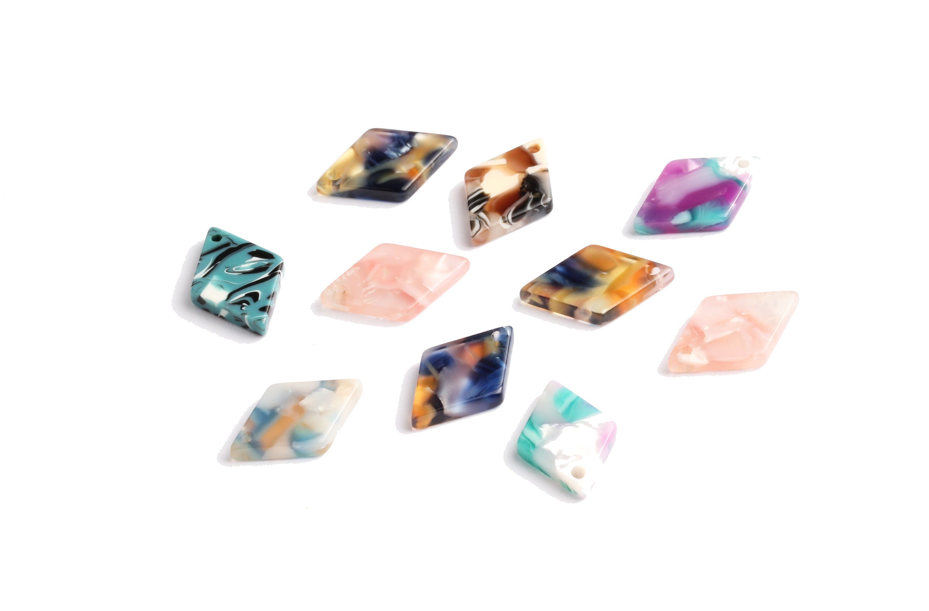 Acetate Rhombus Earring Charms - Rhombus Shaped Pendant - Earring Findings - Jewelry Supplies - 18.3x11.8x2.5mm - AC1099 - DOMEDBAZAAR