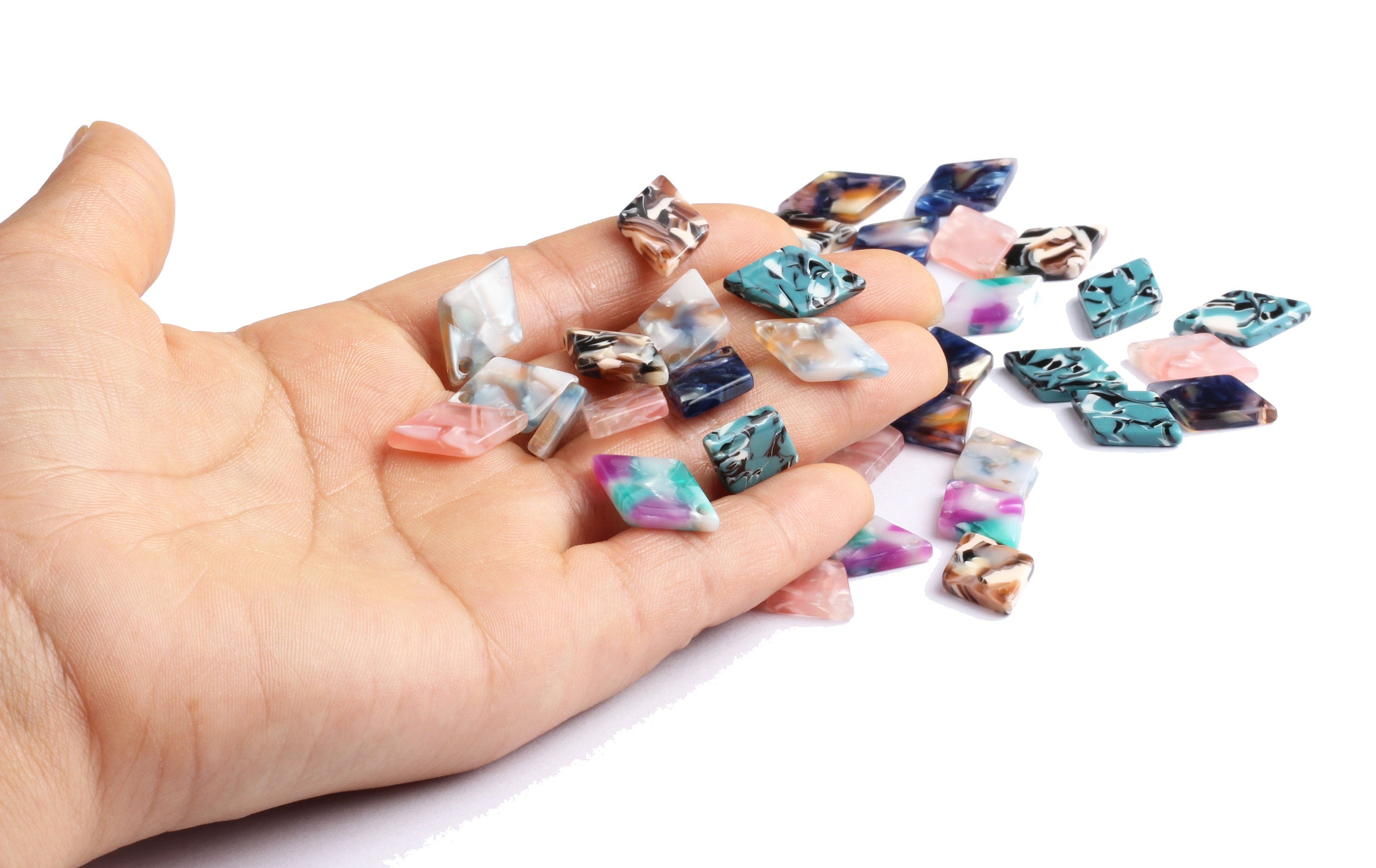 Acetate Rhombus Earring Charms - Rhombus Shaped Pendant - Earring Findings - Jewelry Supplies - 18.3x11.8x2.5mm - AC1099 - DOMEDBAZAAR