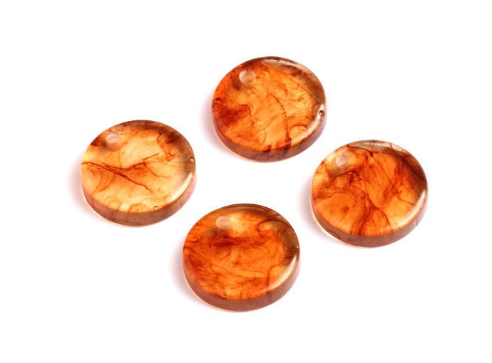 Acetate Round Charms - Coin Earring and Pendant - Earring Findings - Jewelry Supplys - 16.2x16.2x3.76mm - AC1107B - DOMEDBAZAAR