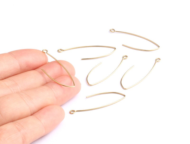 Brass V shape Pendant- Raw Brass V Wire Pendant - Jewelry Supplies - 34x11x0.65mm - PP1272 - DOMEDBAZAAR