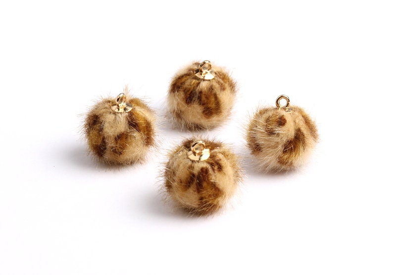 Pom Pom Earring Charms - Fur Ball Pendant - Aluminum Alloy - Earring Findings - Jewelry Accessories - 17.6x15x15mm - TT1008C - DOMEDBAZAAR