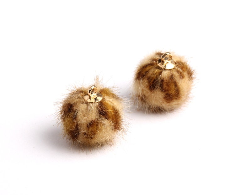 Pom Pom Earring Charms - Fur Ball Pendant - Aluminum Alloy - Earring Findings - Jewelry Accessories - 17.6x15x15mm - TT1008C - DOMEDBAZAAR