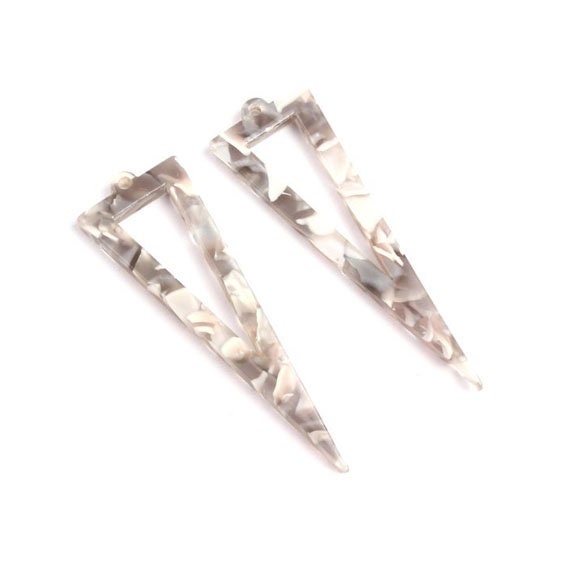 Acrylic Triangle Earring Charms - Triangle Pendant - Earring Findings - Jewelry Supplies - Color Code: A20 - 40.3x12.8mm - AC1085B - DOMEDBAZAAR