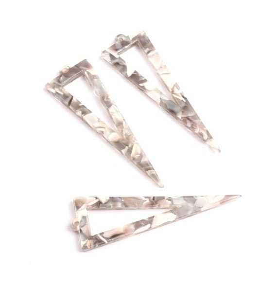 Acrylic Triangle Earring Charms - Triangle Pendant - Earring Findings - Jewelry Supplies - Color Code: A20 - 40.3x12.8mm - AC1085B - DOMEDBAZAAR