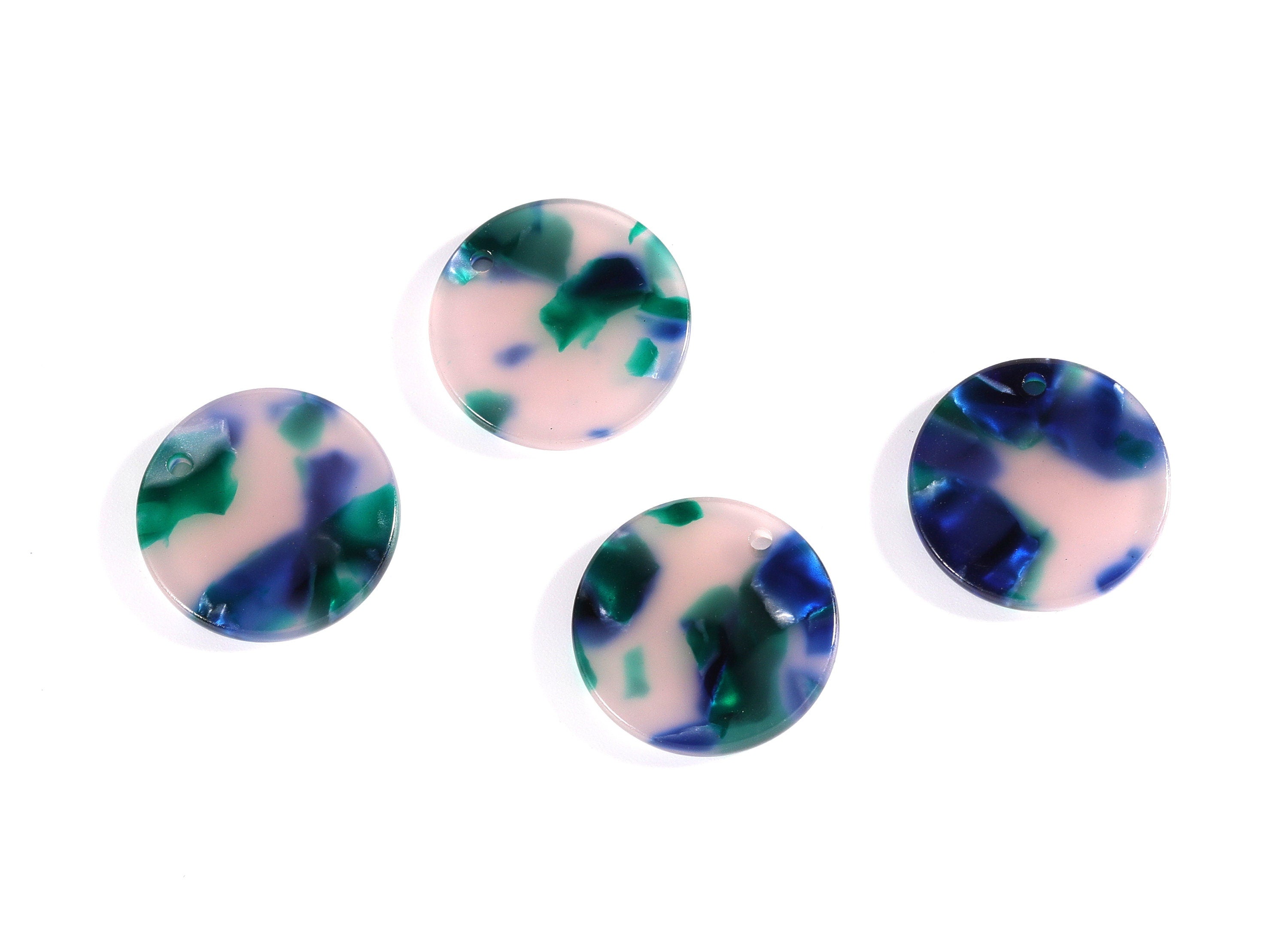 Acetate Round Earring Charms - Acrylic Coin Pendant - Earring Findings - Jewelry Supplies - Color Code: A18 - 19.6x19.6x2.6mm - AC1142A - DOMEDBAZAAR