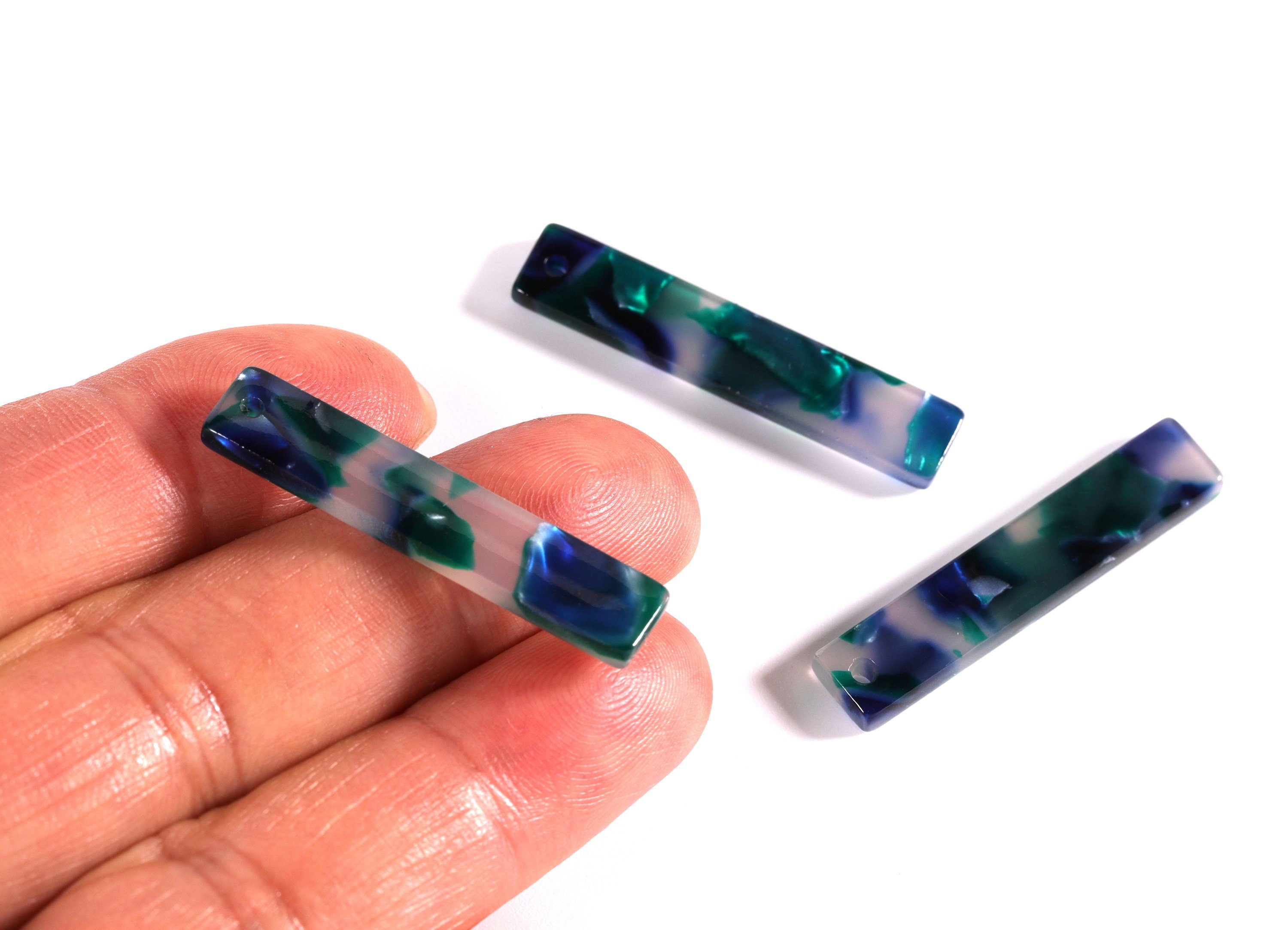 Acetate Stick & Bar Charms - Stick Earrings and Pendant - Earring Findings - Jewelry Supplies - Color Code: A18 - 34x7mm - AC1026T - DOMEDBAZAAR
