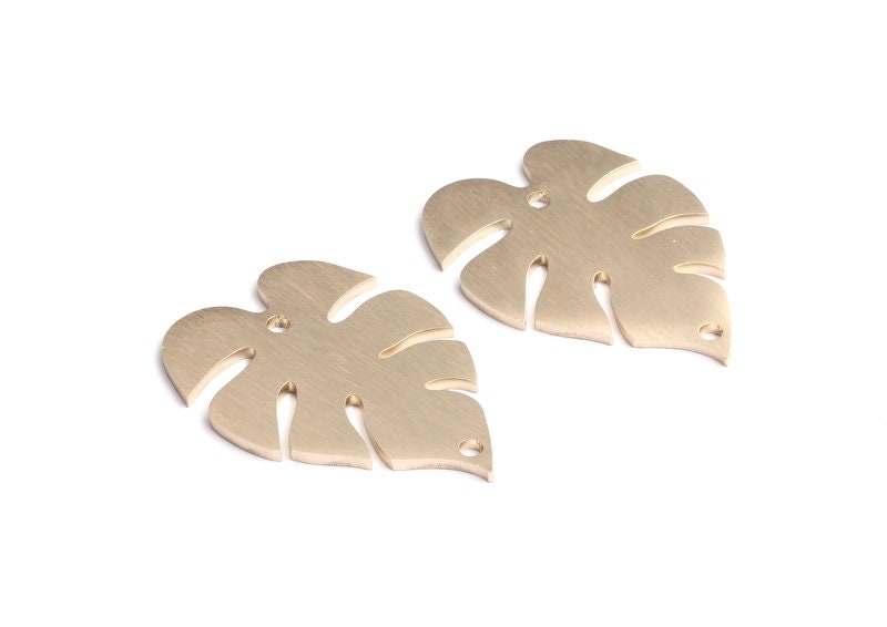 Aluminum Charms - Leaf Shaped Pendant - Anodized Aluminium Charms - Wall Decor - Light Gold Tone - 52x35x2mm - AA1130 - DOMEDBAZAAR