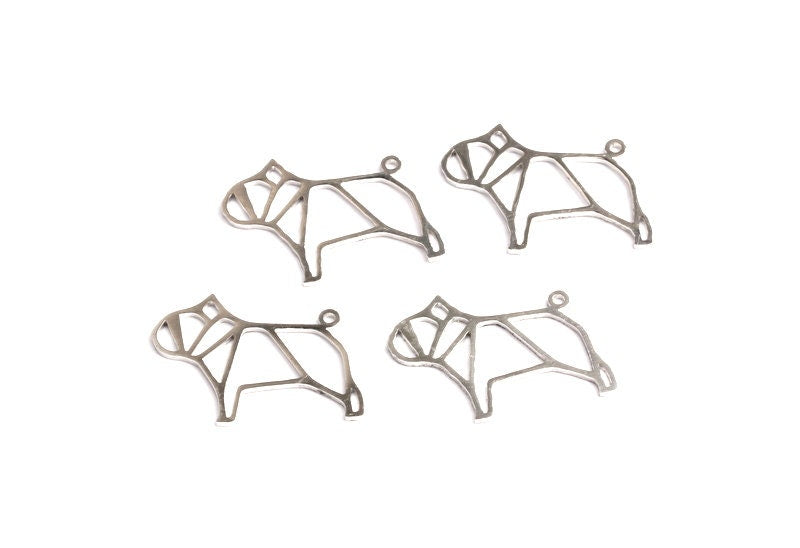 Stainless Steel Dog Charm - Dog Shaped Stainless Steel Charms - Jewelry Supplies -16.5x22x0.8mm - SS1005 - DOMEDBAZAAR