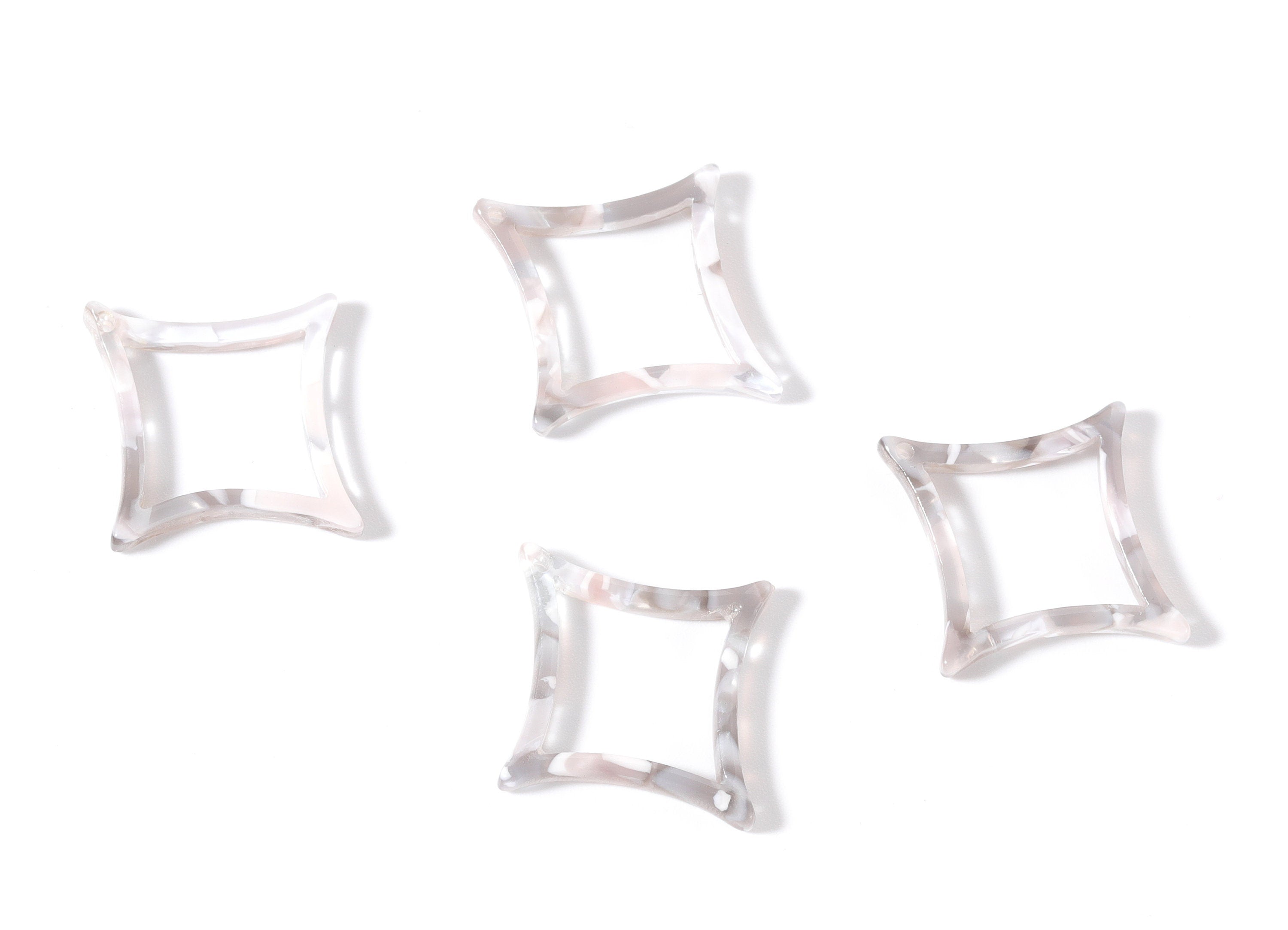 Acrylic Compass Points Charms - Compass Points Pendant - Earring Findings - Jewelry Supplies - Color Code: A20 - 26x18.5x2.7mm - AC1132A - DOMEDBAZAAR