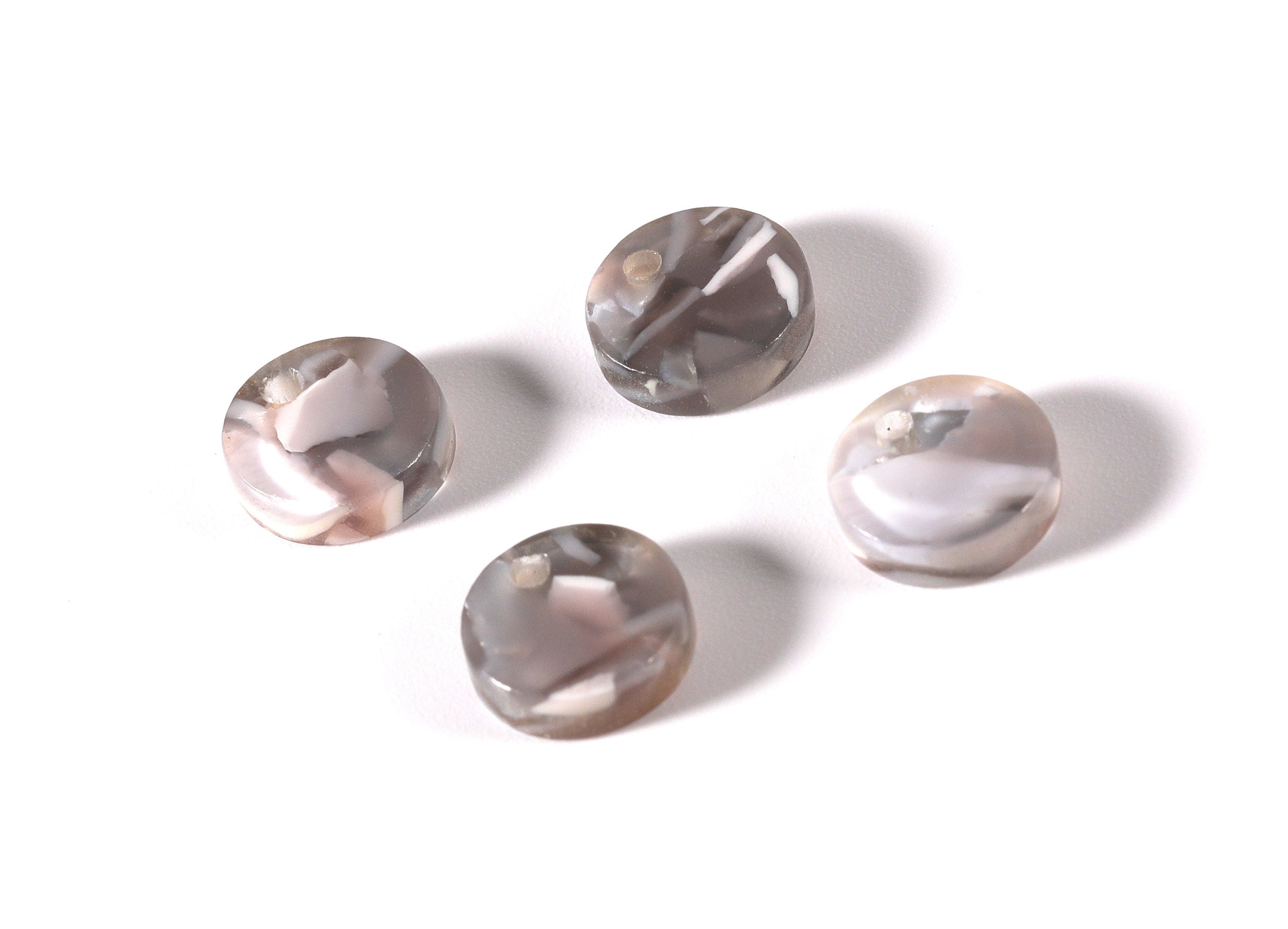 Acrylic Round Earring Charms - Round Circle Pendant - Earring Findings - Jewelry Supplies - Color Code: A20 - 8.82x8.82x2.7mm - AC1116F - DOMEDBAZAAR