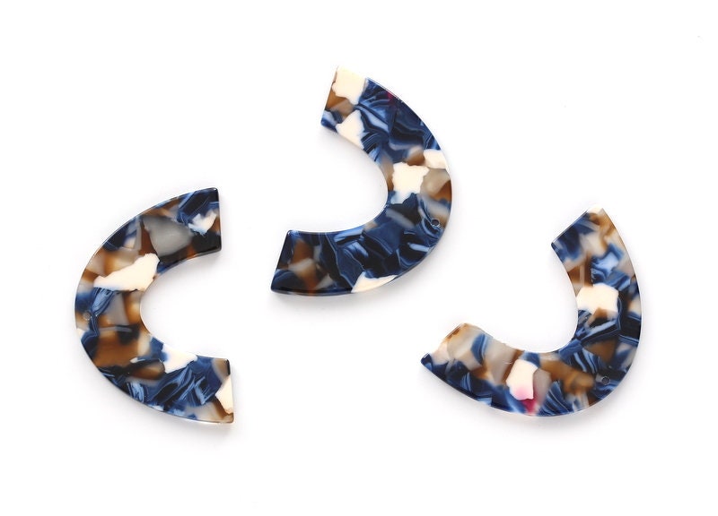 Acetate Large Arch Earring Charms One Hole - U Shaped Pendant- Acetate Tortoise Shell Charm - Color Code: A19 - 30.5x48.2x2.51mm - AC1095J - DOMEDBAZAAR