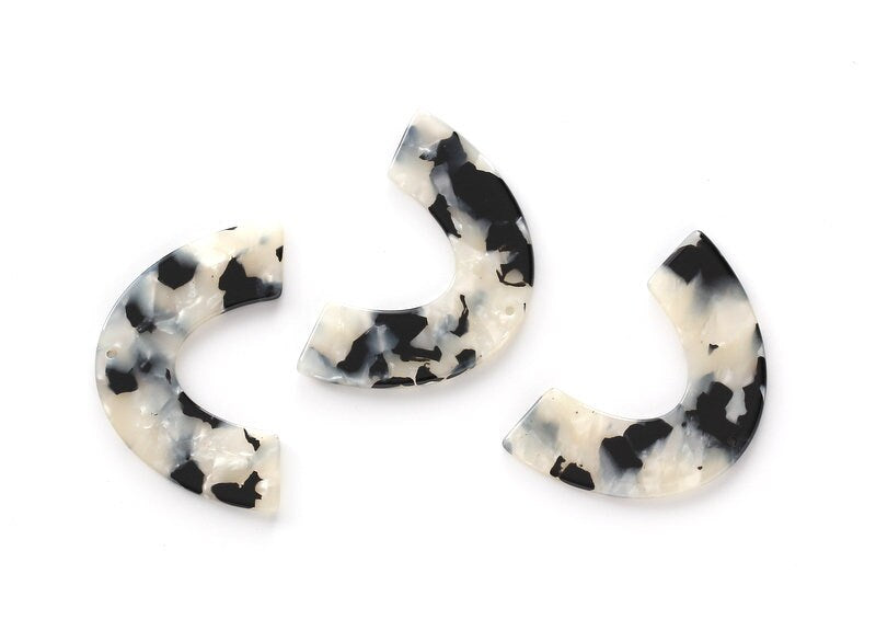 Acetate Large Arch Earring Charms One Hole - Semi Oval & U Shaped Pendant - Color Code: A15 - 30.5x48.2x2.51mm - AC1095M - DOMEDBAZAAR