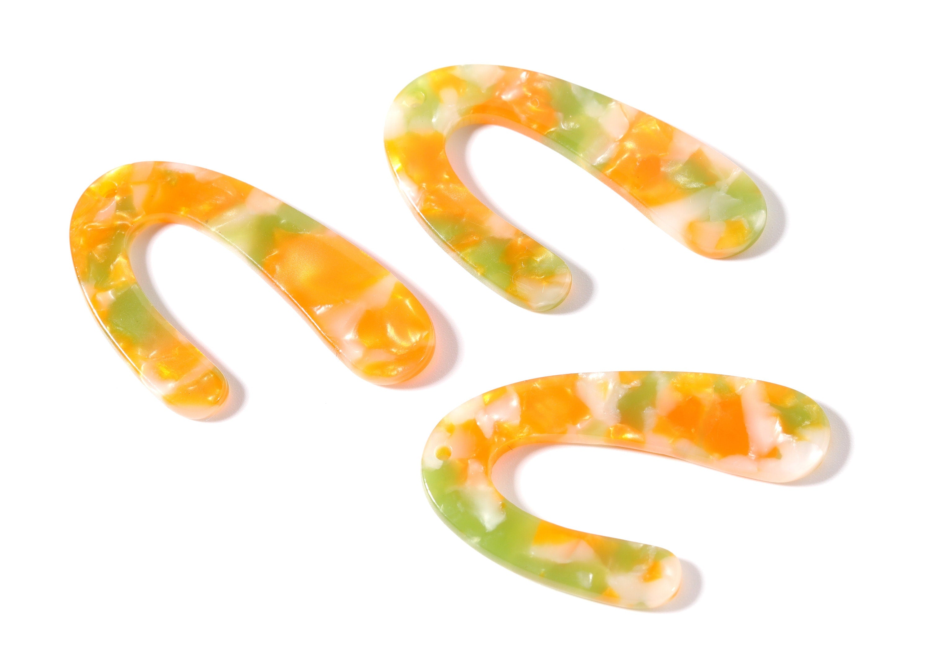 Acetate U Charms - U Earrings and Pendant - Earring Findings - Necklace Pendant - Color Code: A89 - 44.1x29.9mm - AC1083K - DOMEDBAZAAR