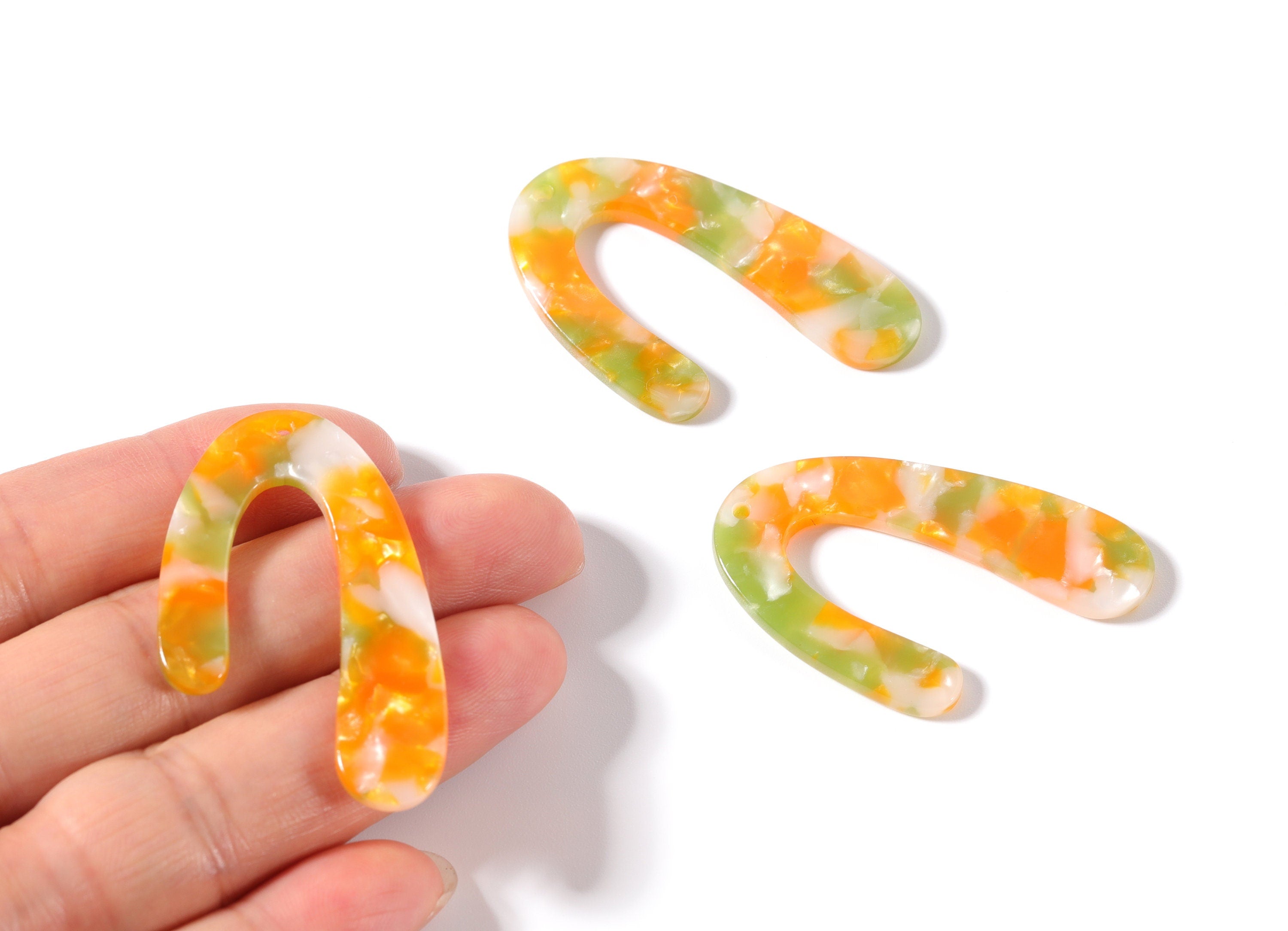 Acetate U Charms - U Earrings and Pendant - Earring Findings - Necklace Pendant - Color Code: A89 - 44.1x29.9mm - AC1083K - DOMEDBAZAAR