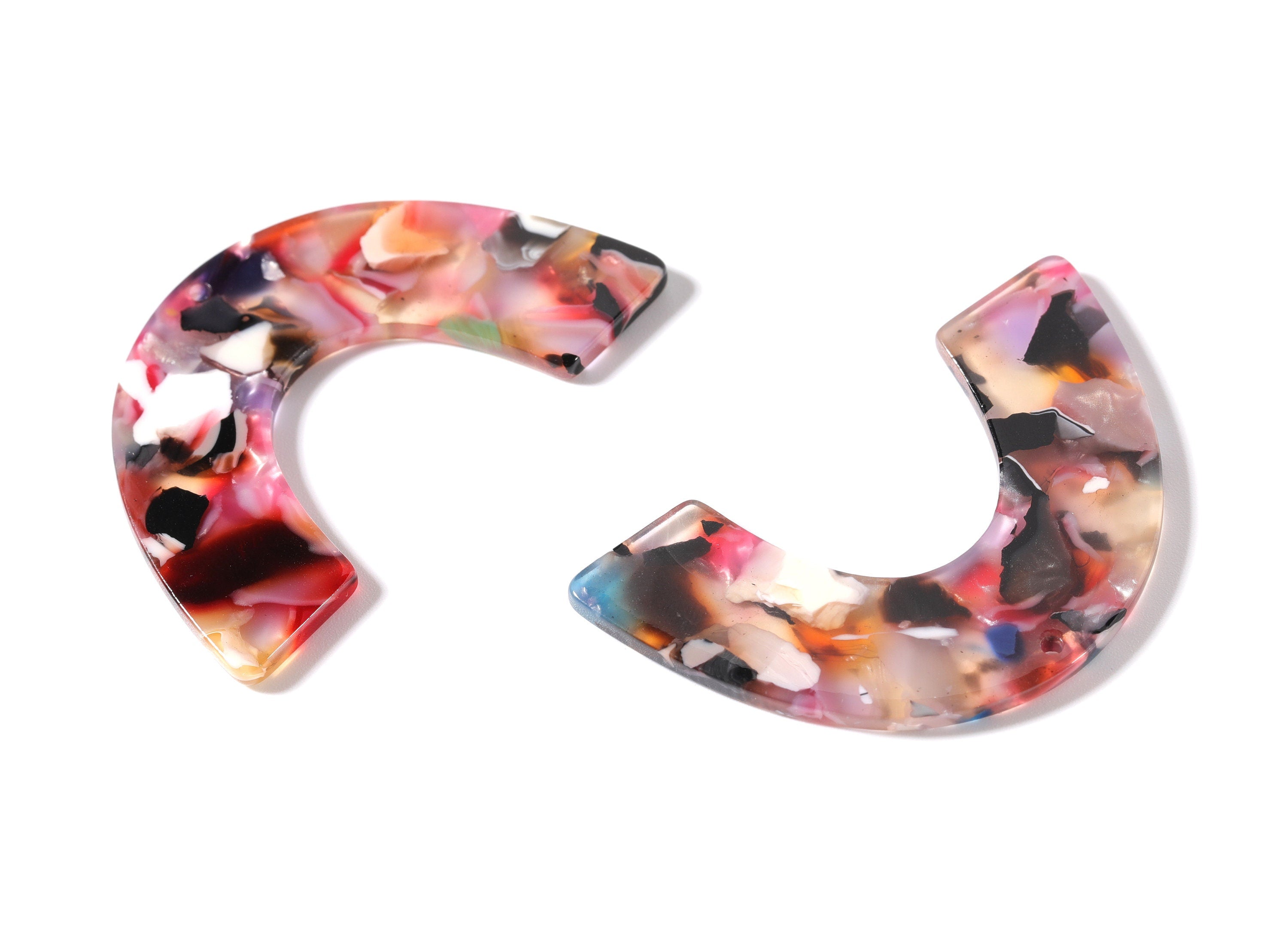 Acetate Large Arch Earring Charms - Acrylic U Pendant- Earring Findings - Jewelry Supplies - Color Code: A61 - 30.5x48.2x2.51mm - AC1095N - DOMEDBAZAAR