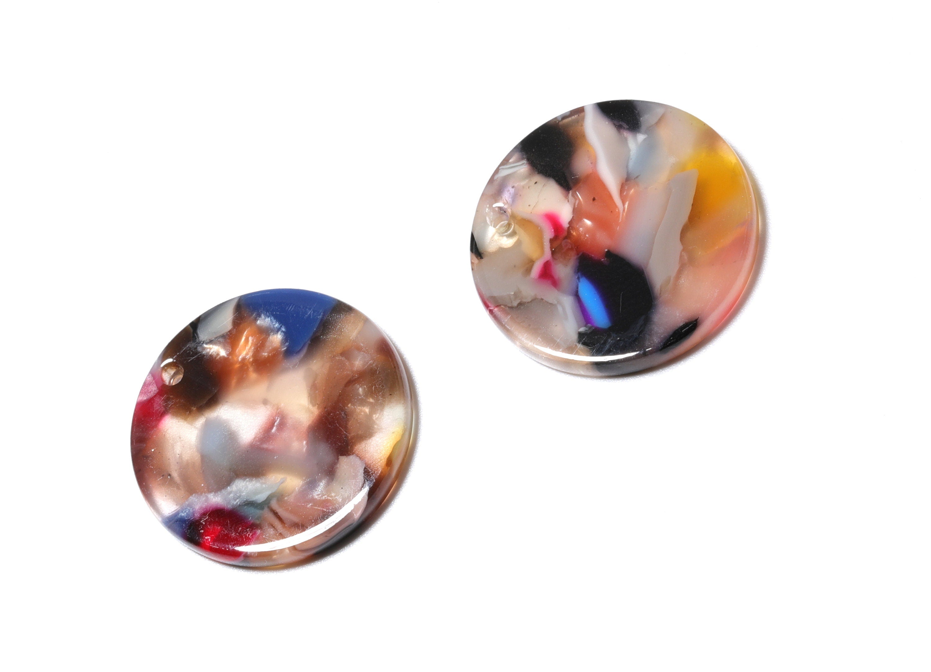 Acetate Round Charms - Coin Earrings and Pendant - Earring Findings - Jewelry Supplies - Color Code: A60 - 23.8x23.8mm - AC1076K - DOMEDBAZAAR
