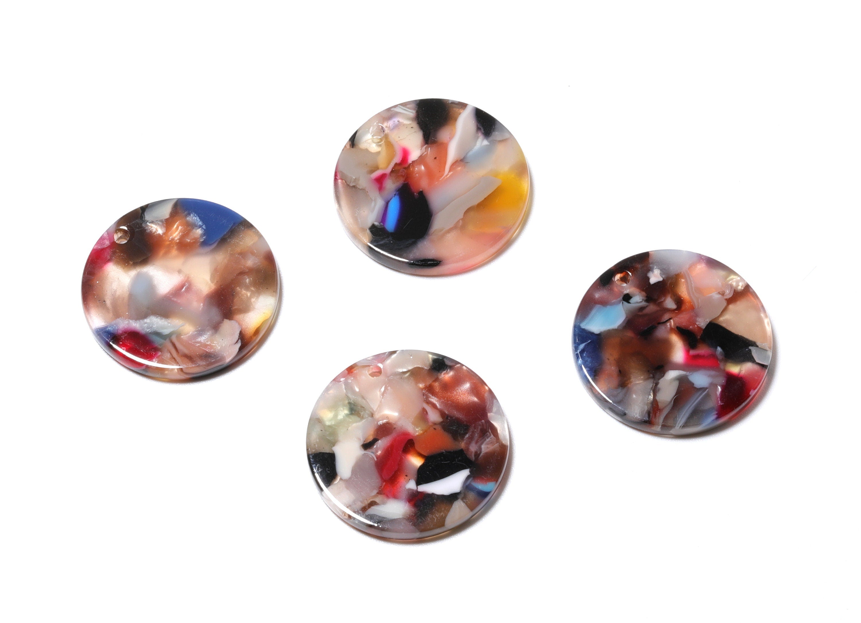 Acetate Round Charms - Coin Earrings and Pendant - Earring Findings - Jewelry Supplies - Color Code: A60 - 23.8x23.8mm - AC1076K - DOMEDBAZAAR