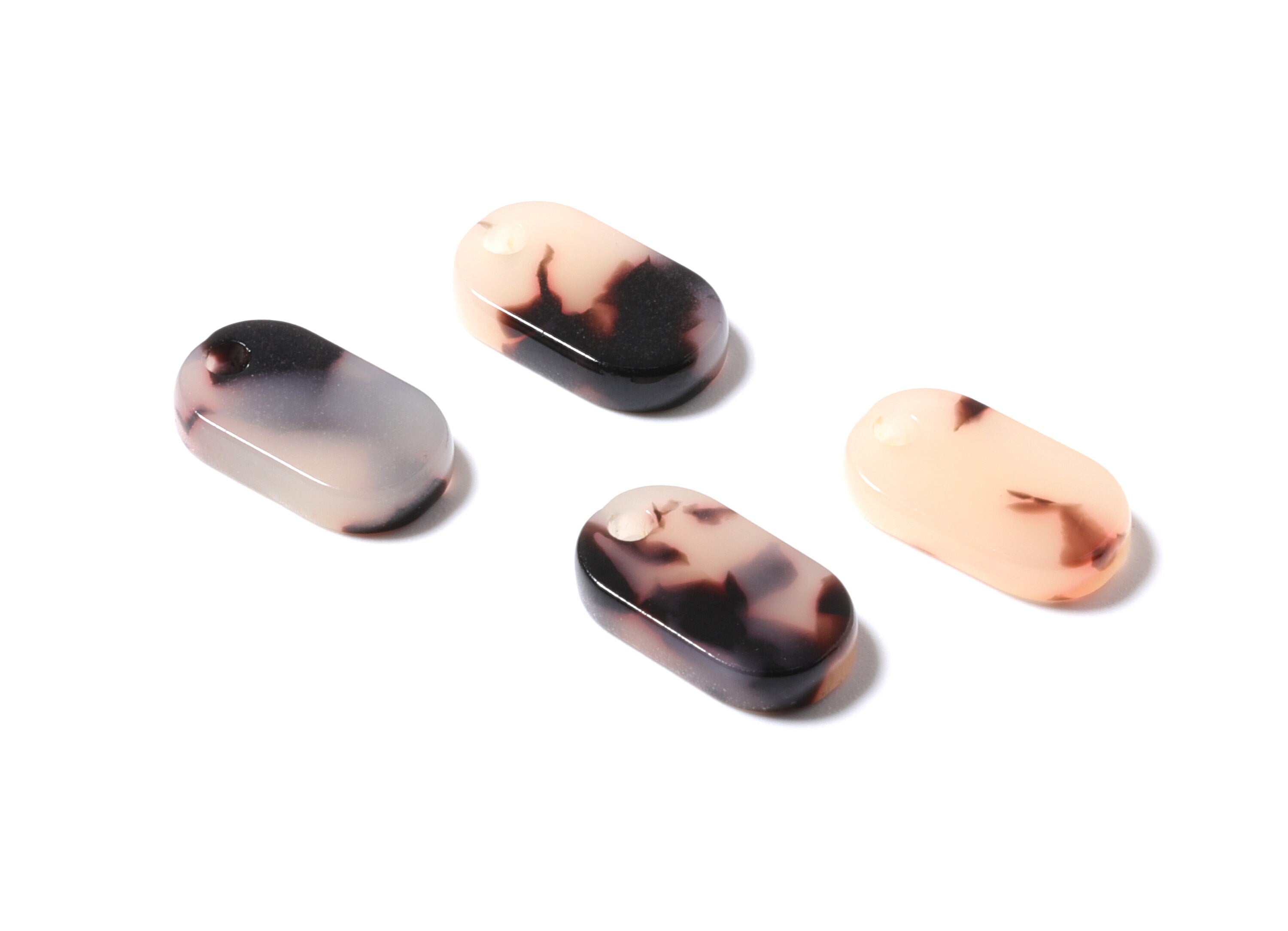 Acetate Acrylic Earring Charms - Blonde Tortoise Shell Earrings - Ellipse Shaped Pendant - Color Code: A07 - 14.1x8.2x2.6mm - AC1177B - DOMEDBAZAAR