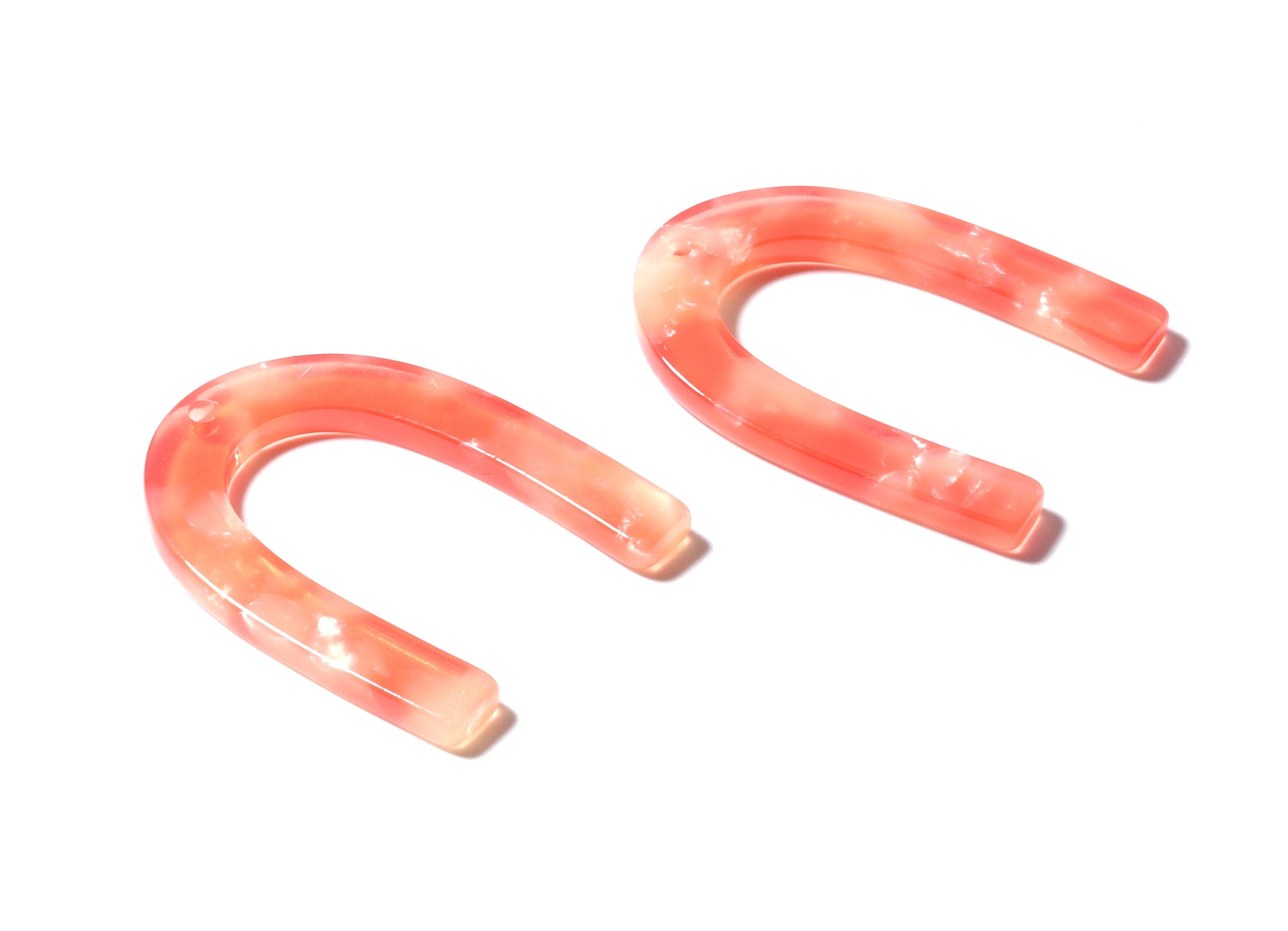 Acetate U Charm - U Earring and Pendant - Earring Findings - Jewelry Supplys - Color Code: A34 - 34.61x26.25x2.55mm - AC1114PP - DOMEDBAZAAR