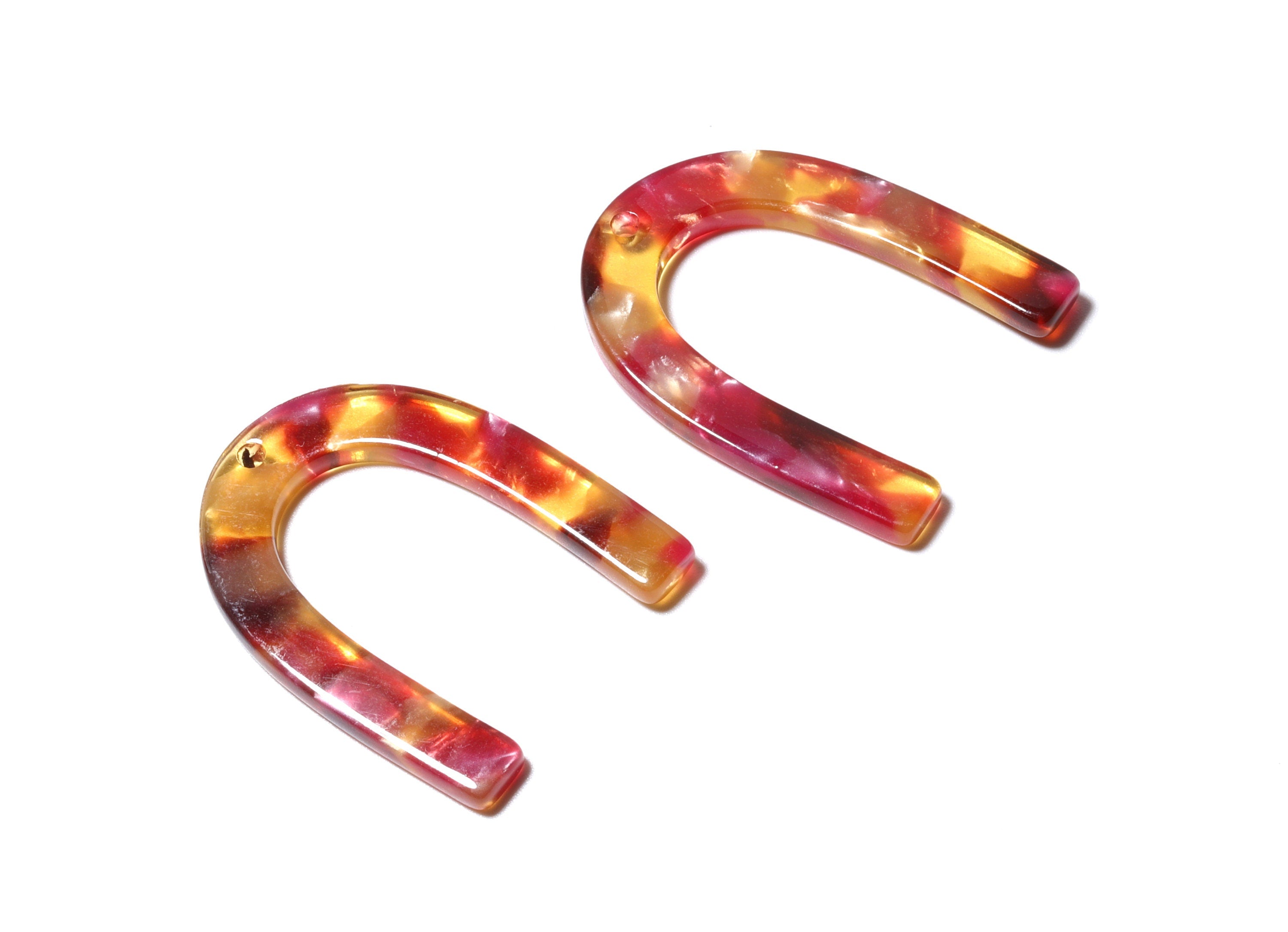 Acetate U Charm - U Earring and Pendant - Earring Findings - Jewelry Supplys - Color Code: A44 - 34.61x26.25x2.55mm - AC1114YY - DOMEDBAZAAR