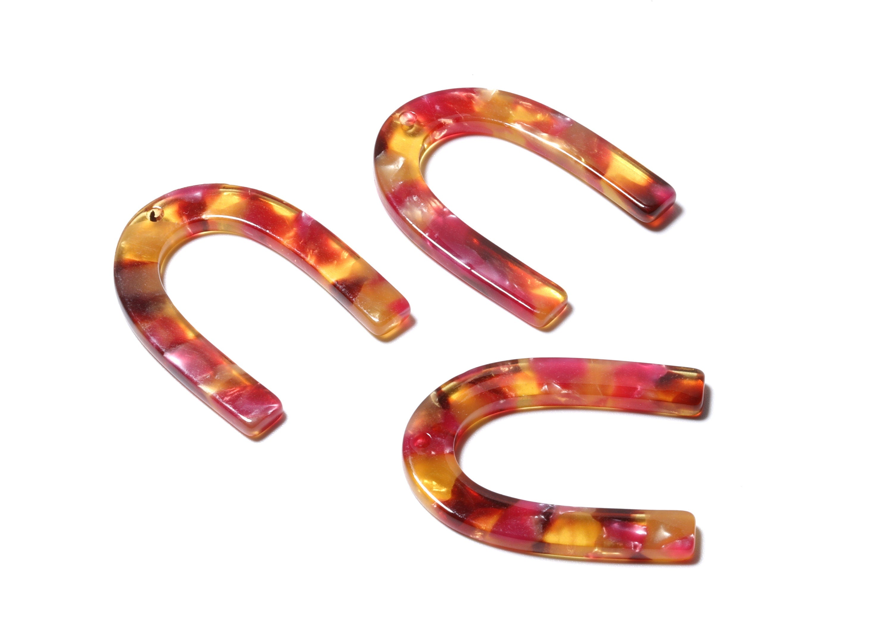 Acetate U Charm - U Earring and Pendant - Earring Findings - Jewelry Supplys - Color Code: A44 - 34.61x26.25x2.55mm - AC1114YY - DOMEDBAZAAR