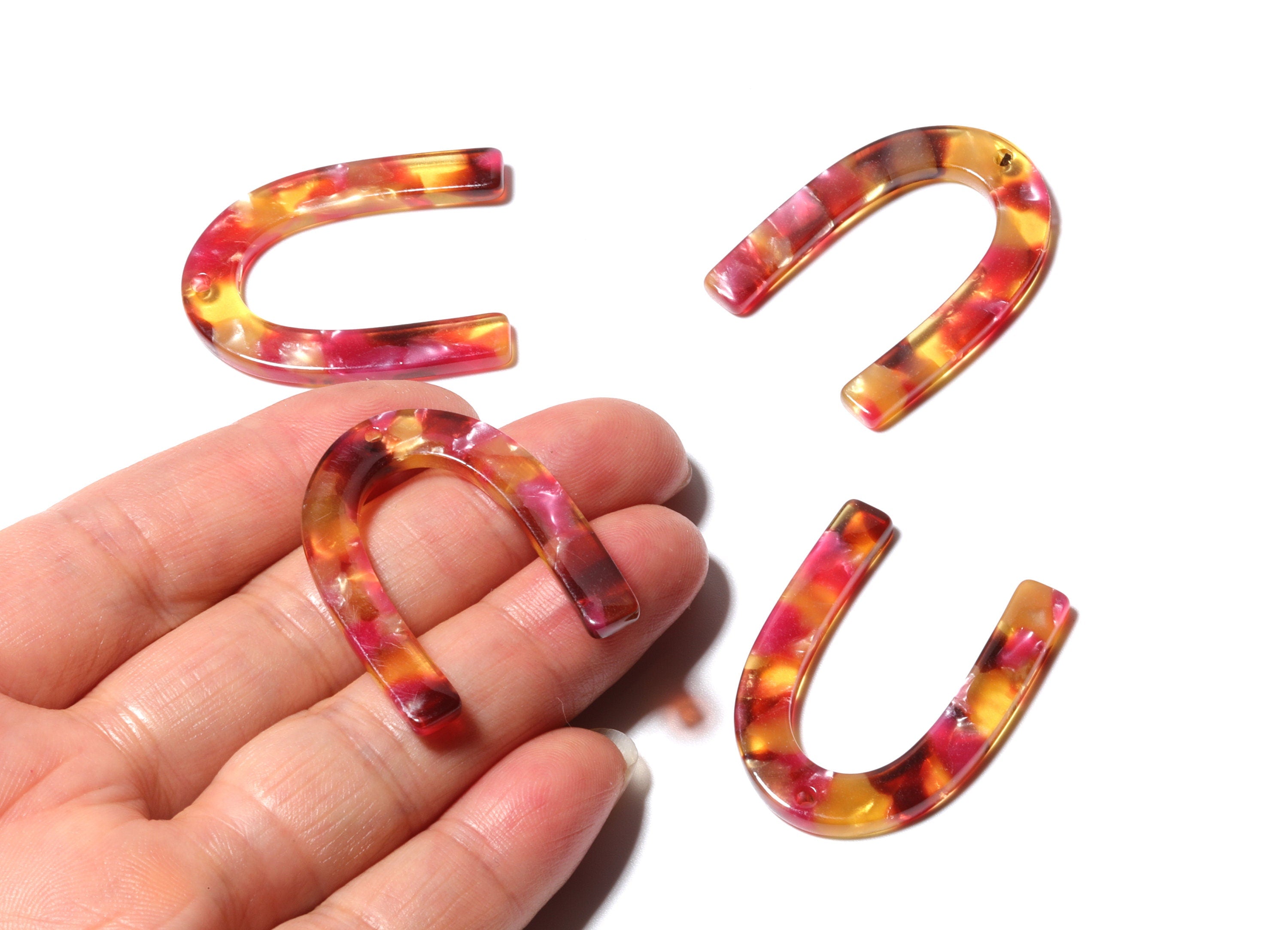 Acetate U Charm - U Earring and Pendant - Earring Findings - Jewelry Supplys - Color Code: A44 - 34.61x26.25x2.55mm - AC1114YY - DOMEDBAZAAR