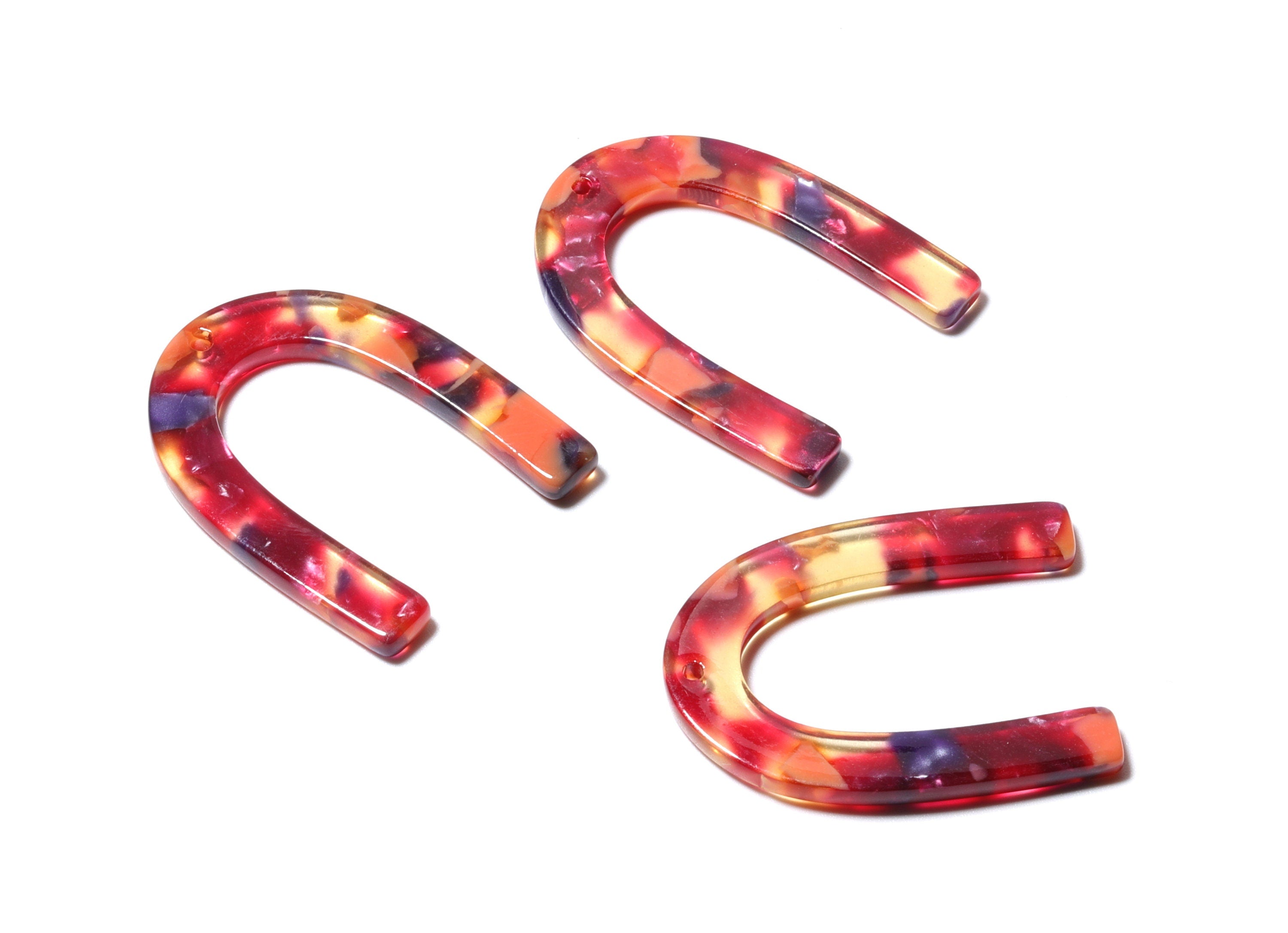 Acetate U Charm - U Earring and Pendant - Earring Findings - Jewelry Supplys - Color Code: A44 - 34.61x26.25x2.55mm - AC1114ZZ - DOMEDBAZAAR