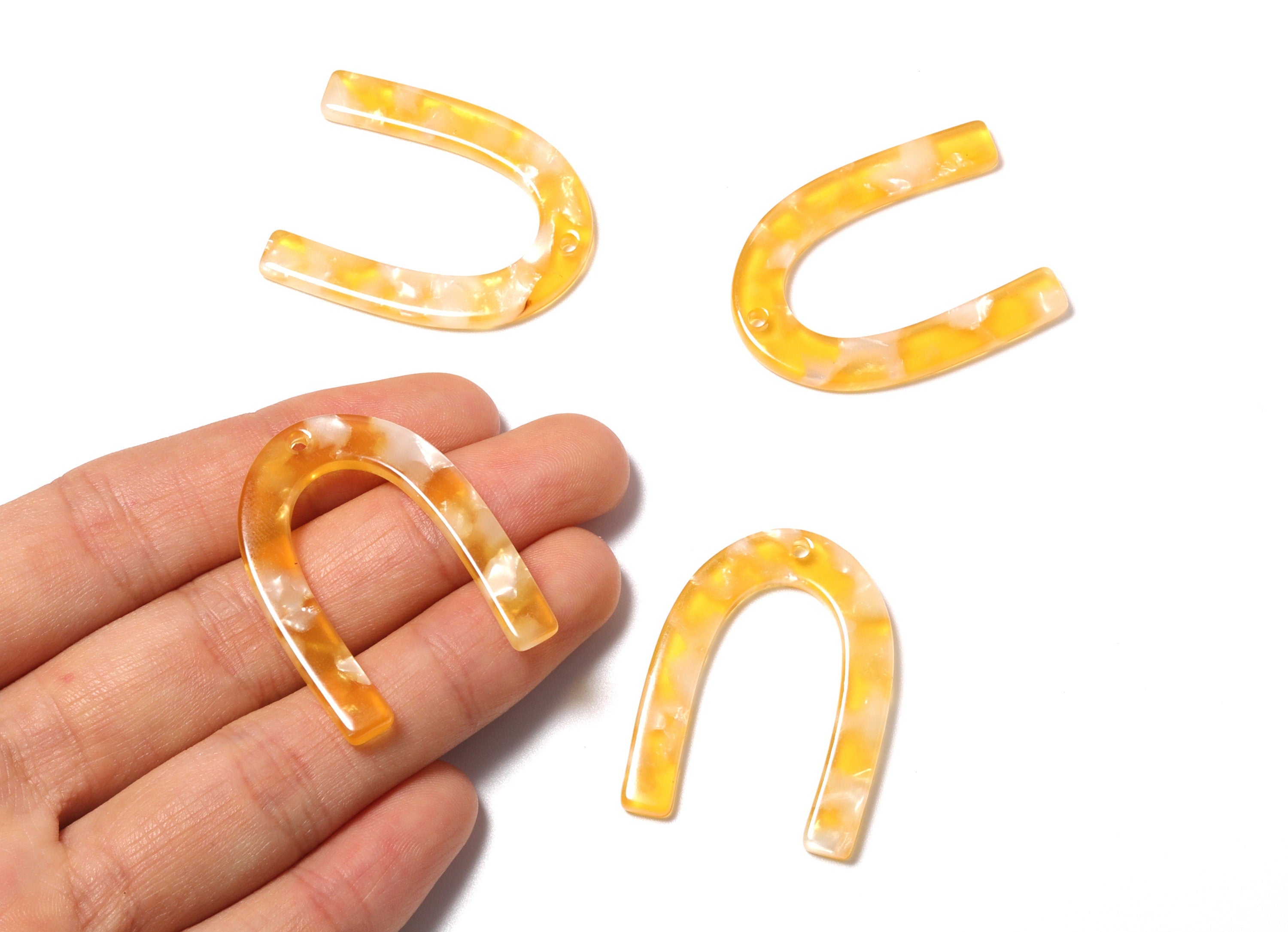 Acetate U Charm - U Earring and Pendant - Earring Findings - Jewelry Supplys - Color Code: A43 - 34.61x26.25x2.55mm - AC1114HH - DOMEDBAZAAR