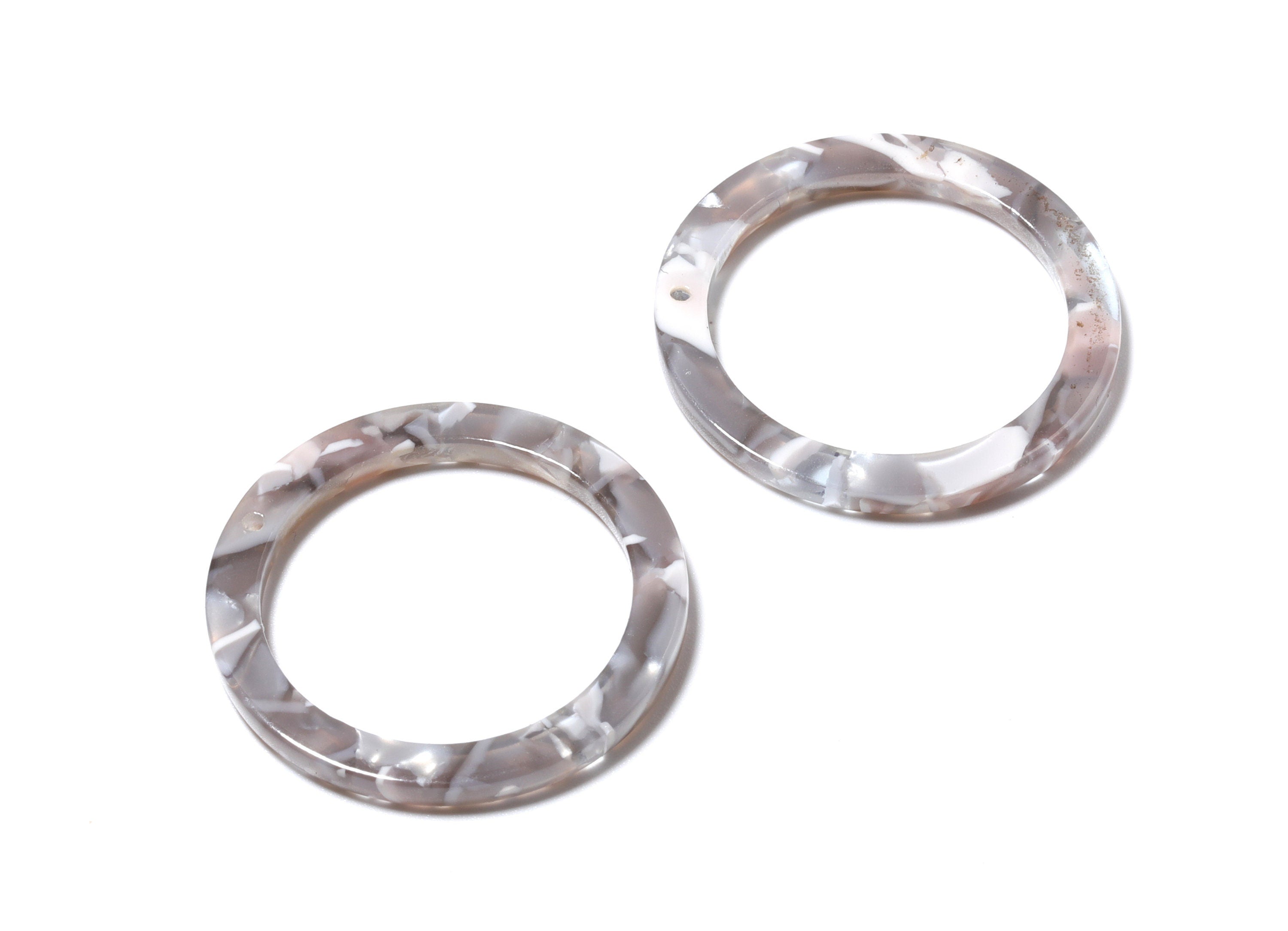 Acetate Hoop Earrings Charms - Circle Shaped Pendant - Earring Findings - Jewelry Supplies - 29.8x29.8x2.52mm - AC1119F - DOMEDBAZAAR