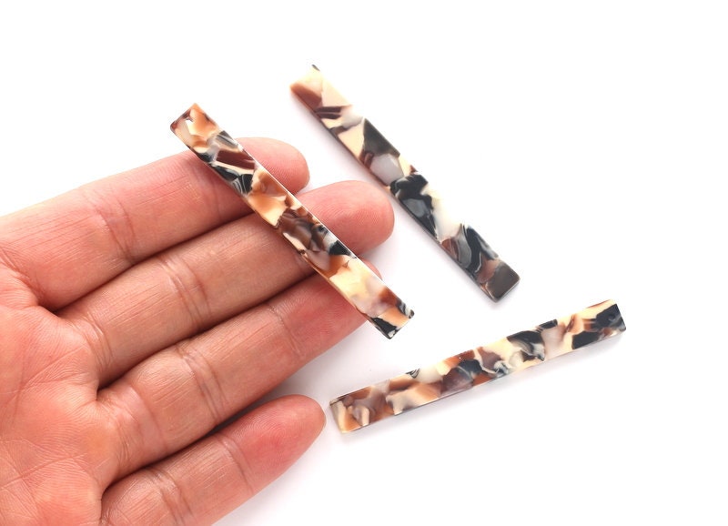 Acetate Stick Charms - Bar Earrings and Pendant - Earring Findings - Jewelry Supplies - Color Code: A51 - 59x7x2.5mm - AC1049N - DOMEDBAZAAR