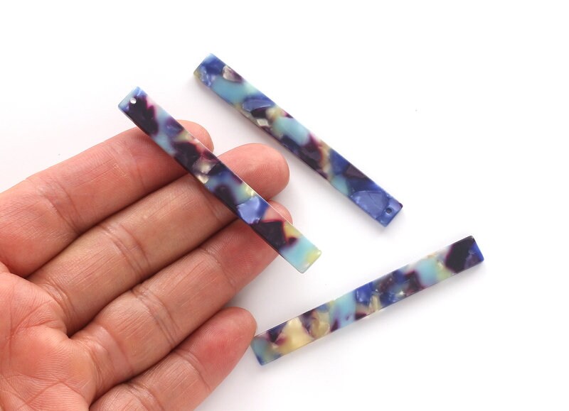 Acetate Stick Charms - Bar Earrings and Pendant - Earring Findings - Jewelry Supplies - Color Code: A23 - 59x7x2.5mm - AC1049M - DOMEDBAZAAR
