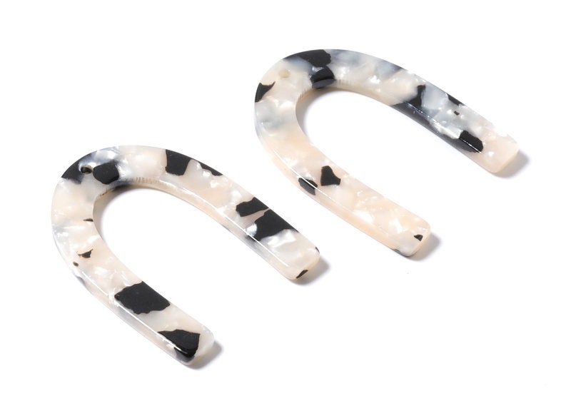 Acetate U Charm - U Earring and Pendant - Earring Findings - Jewelry Supplys - Color Code: A15 - 34.61x26.25x2.55mm - AC1114VV - DOMEDBAZAAR